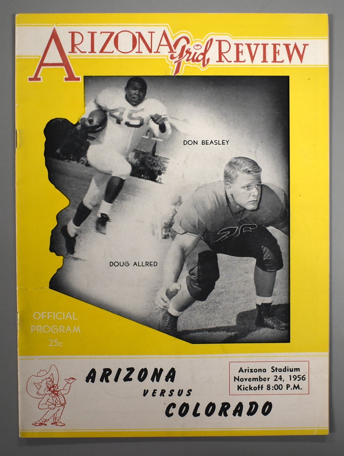 University Of Arizona vs Colorado November 24th 1956 Official Game Program
