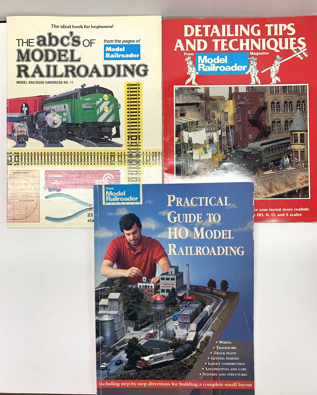 Three Model Railroad Books - ABC Model Railroading Guide Detail Techniques.Used!