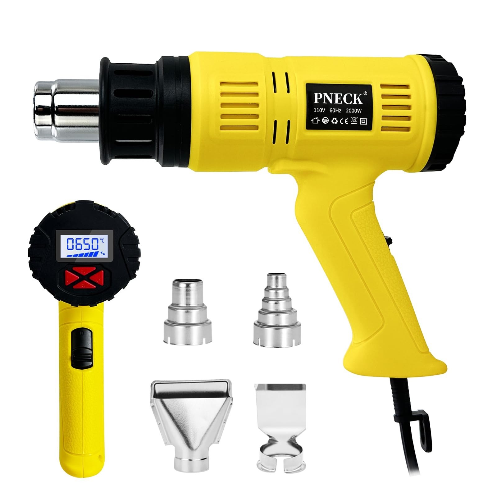 Heat Gun 2000W with LCD Digital Display, 140°F-1202°F Variable Tempera