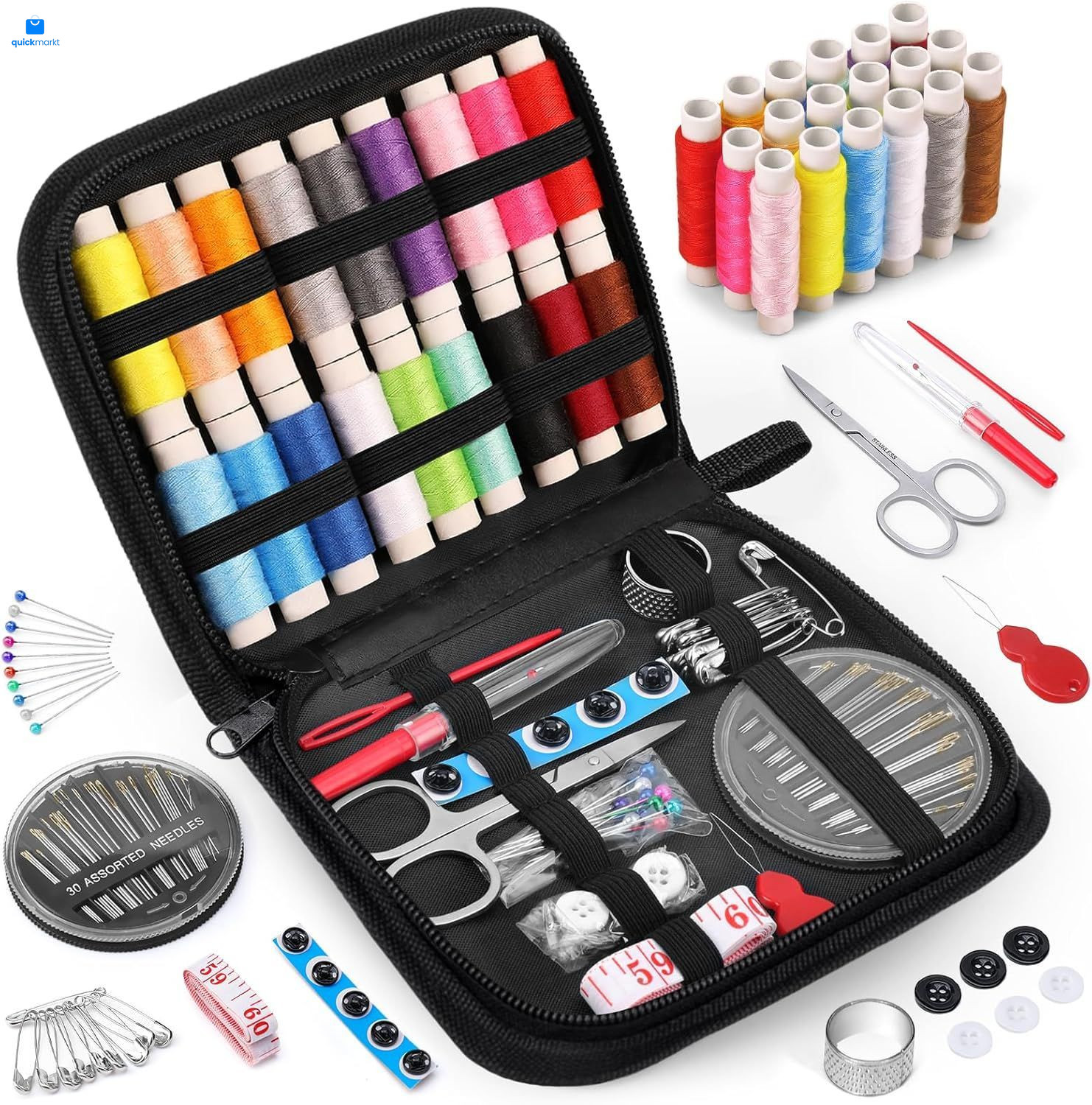 Coquimbo Sewing Kit Gifts for Mom Grandma Women Men Adults Kids Teen M, Black