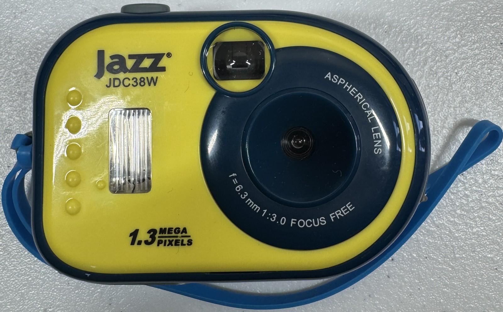 🍀 Incomplete Jazz JDC38W 1.3MP Digital Camera Yellow Blue Aspherical Lens 🍀
