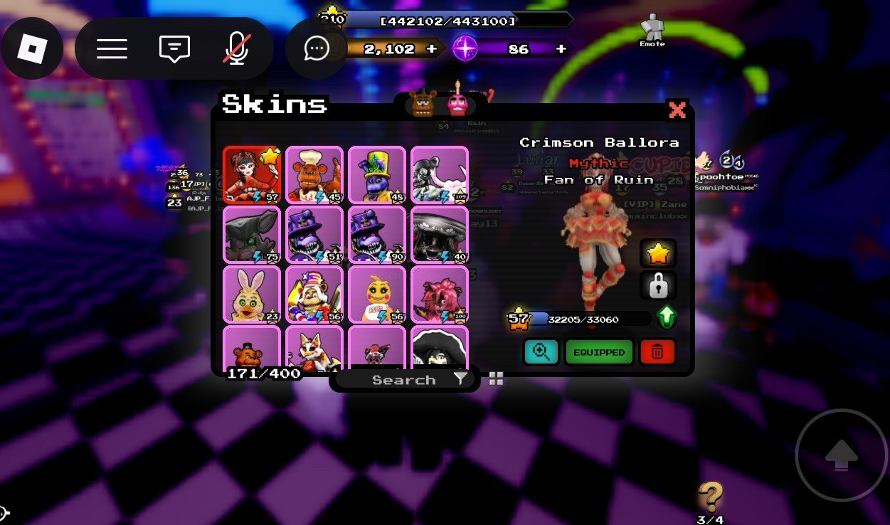 Roblox Mythic Skin Game Item/Asset - Crimson Ballora ID [442102/443100]