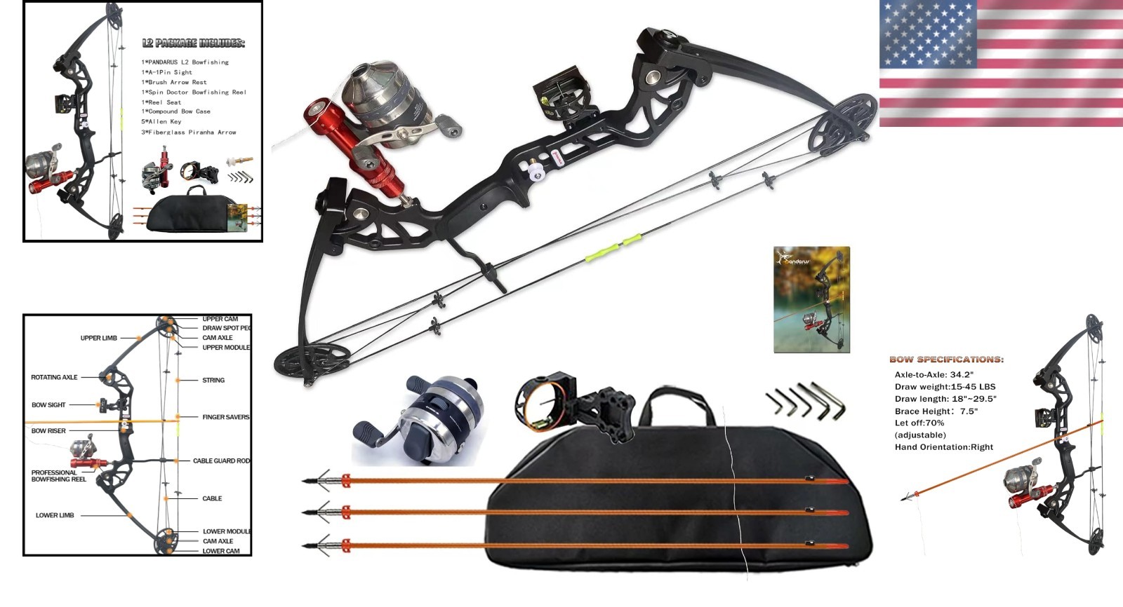Compound Bowfishing Kit 15-45 LBS Right Handed