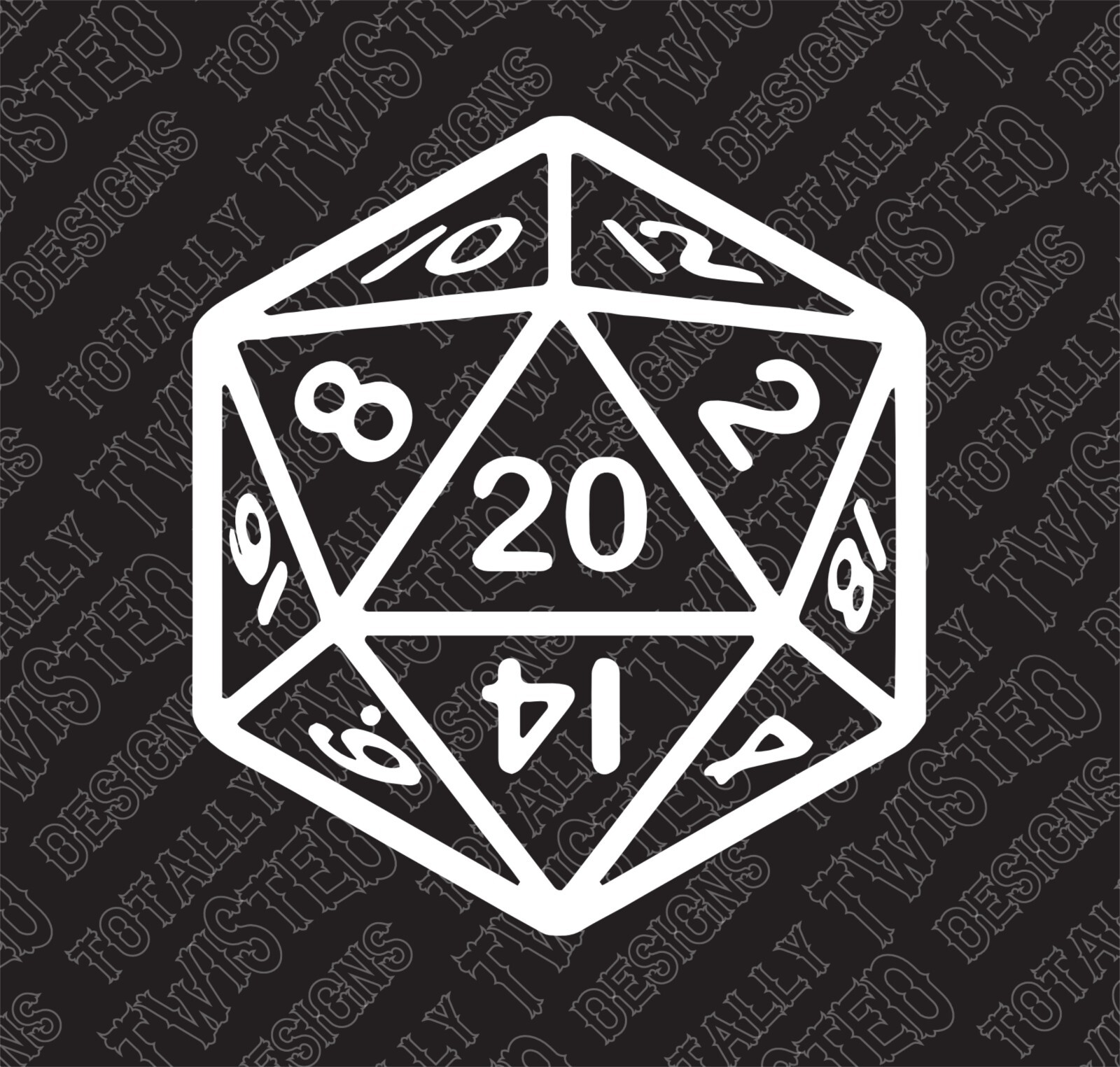 D20 Dungeons and Dragons vinyl decal sticker Car Truck D&D Dungeon Master Dice