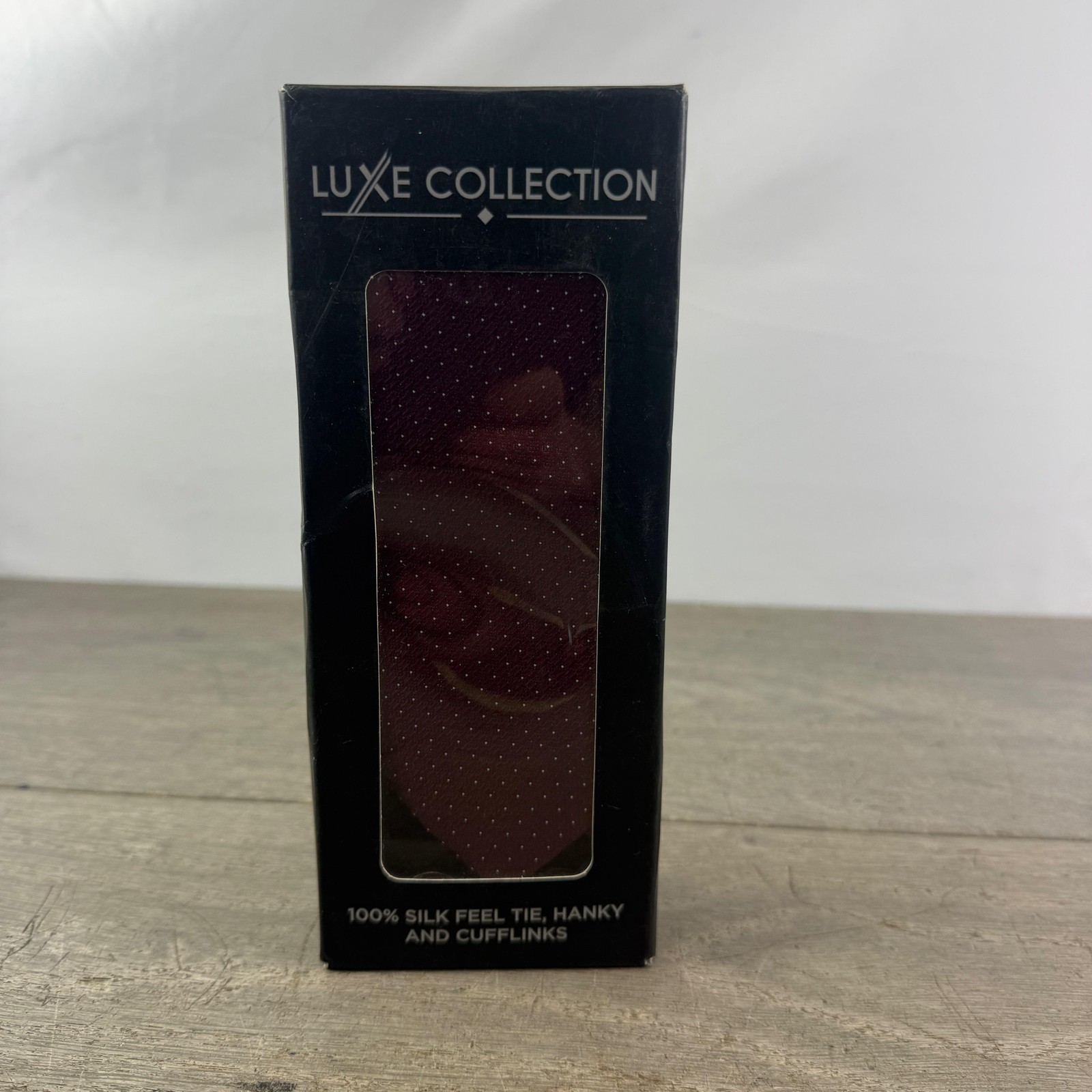 Luxe Collection Tie Hanky Cufflinks Set Mens One Size Red Micro Dot Necktie