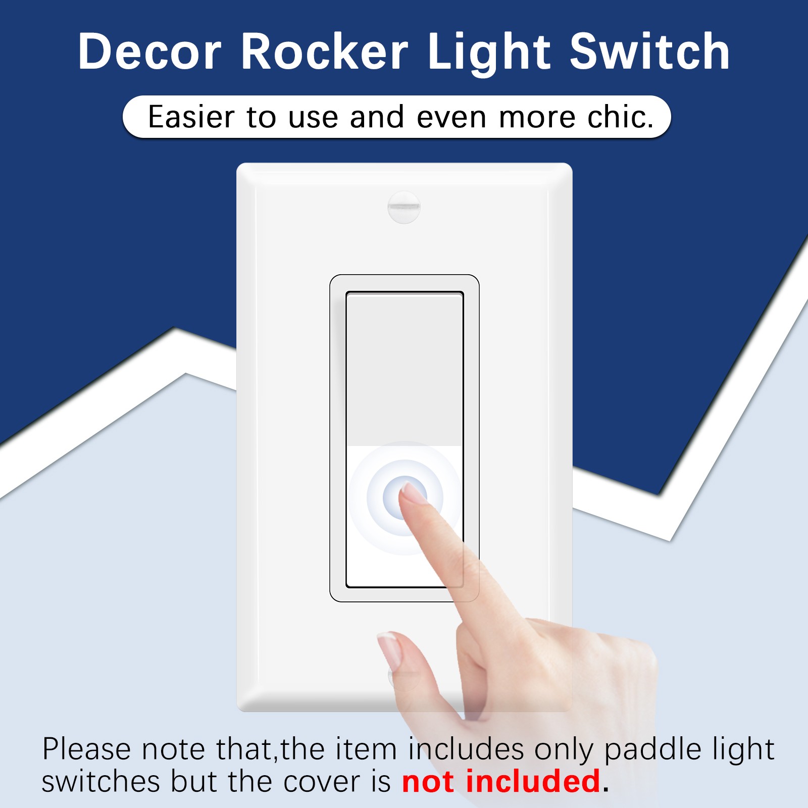 Single Pole Wall Light Switch 15A 120/277V On/Off Rocker Paddle Interrupter × 40