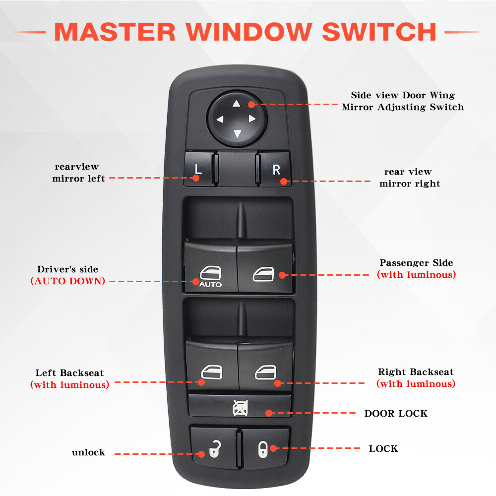 Master Power Window Switch Driver Side For Jeep Liberty 2008-2012 Nitro Journey