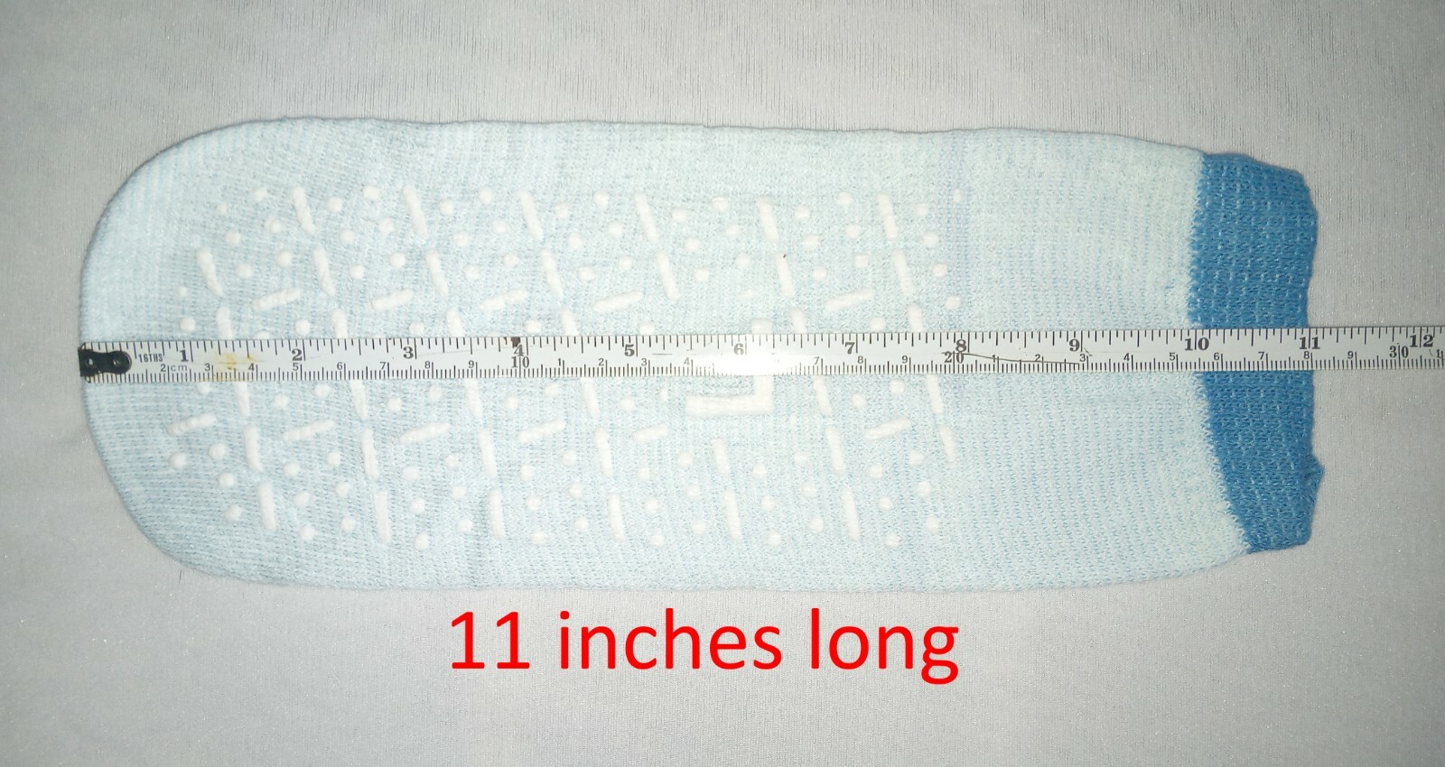 2 Pair Double Sided Medline Essentials Lt Blue Large Non Skid Slipper Socks