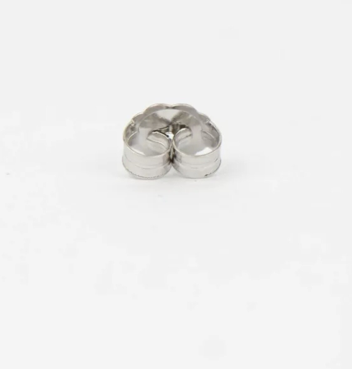14K Solid White Gold Stud Earring Butterfly Backing Medium 1 Pair Value $69.00