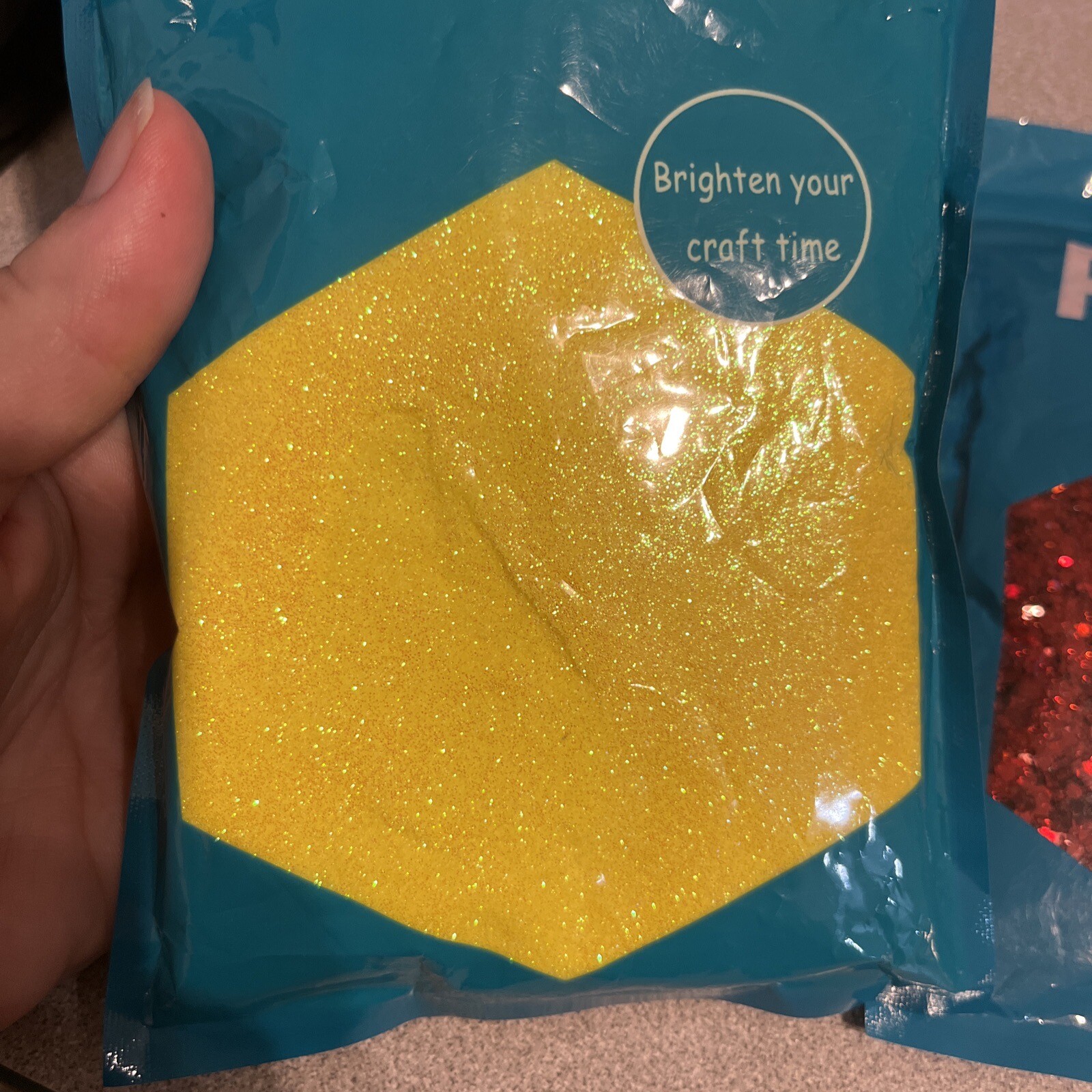 Renfio Ultra FIne Glitter Powder Crafts Slimes, Body Art, 3.5oz, Lemon Yellow