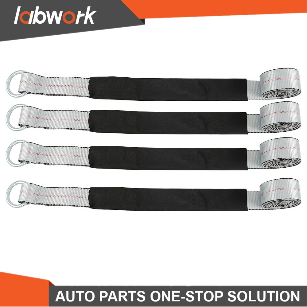 4 Pk Car Rim Tie Down 2" x 144" Silver Series 3300 Pound Safe Working Load