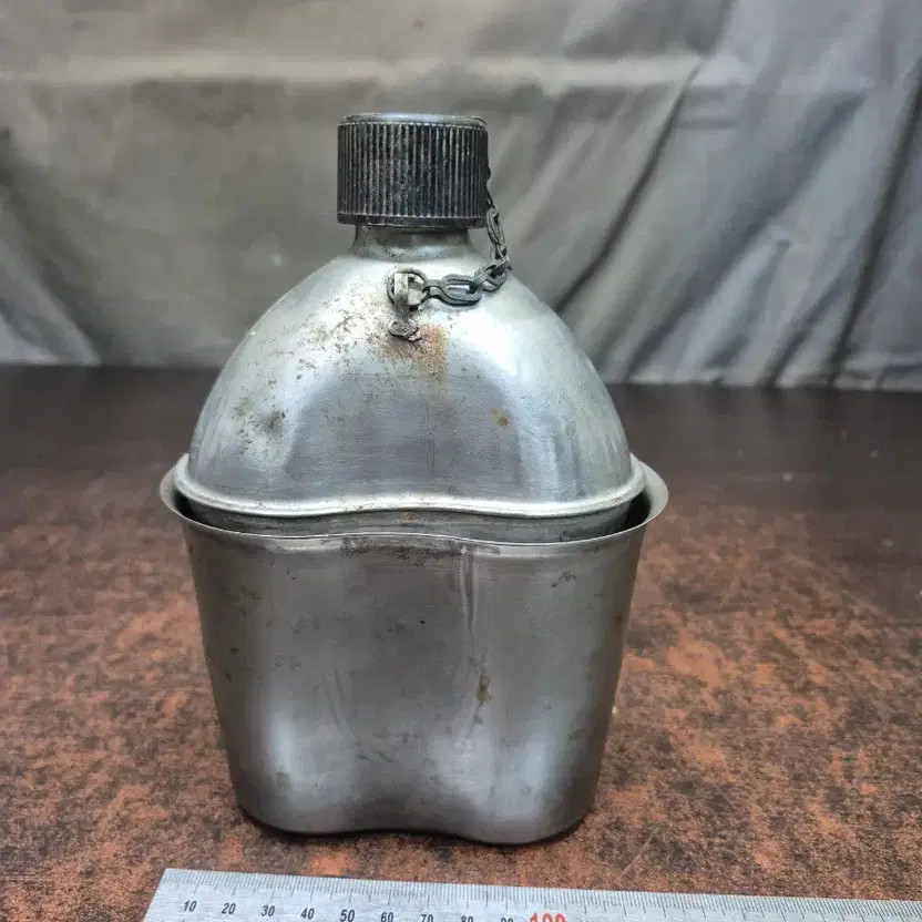 1944 US Military Aluminum Canteen and Bowl Set Vintage Collectible