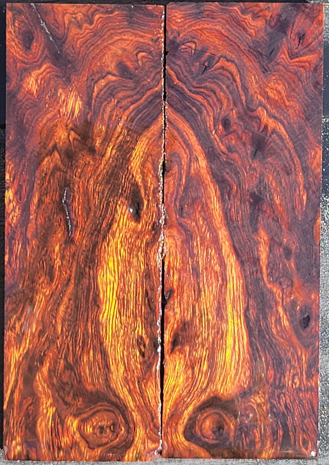DESERT IRONWOOD FIGURED Knife Scales Blanks ~ 4.75”x 1.62” x .37" each #X49