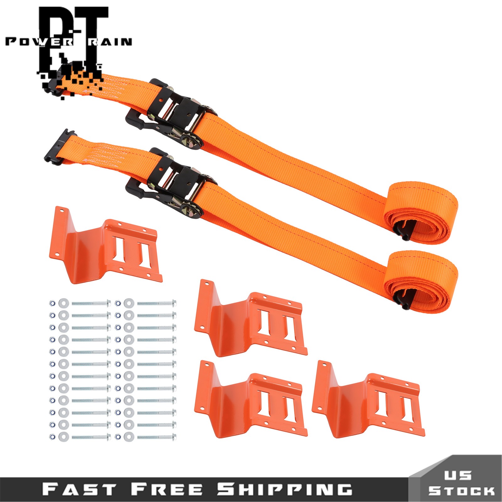 Wheel Chock Tie Down Kit 2” Heavy Duty E Track Trailer Tire Straps