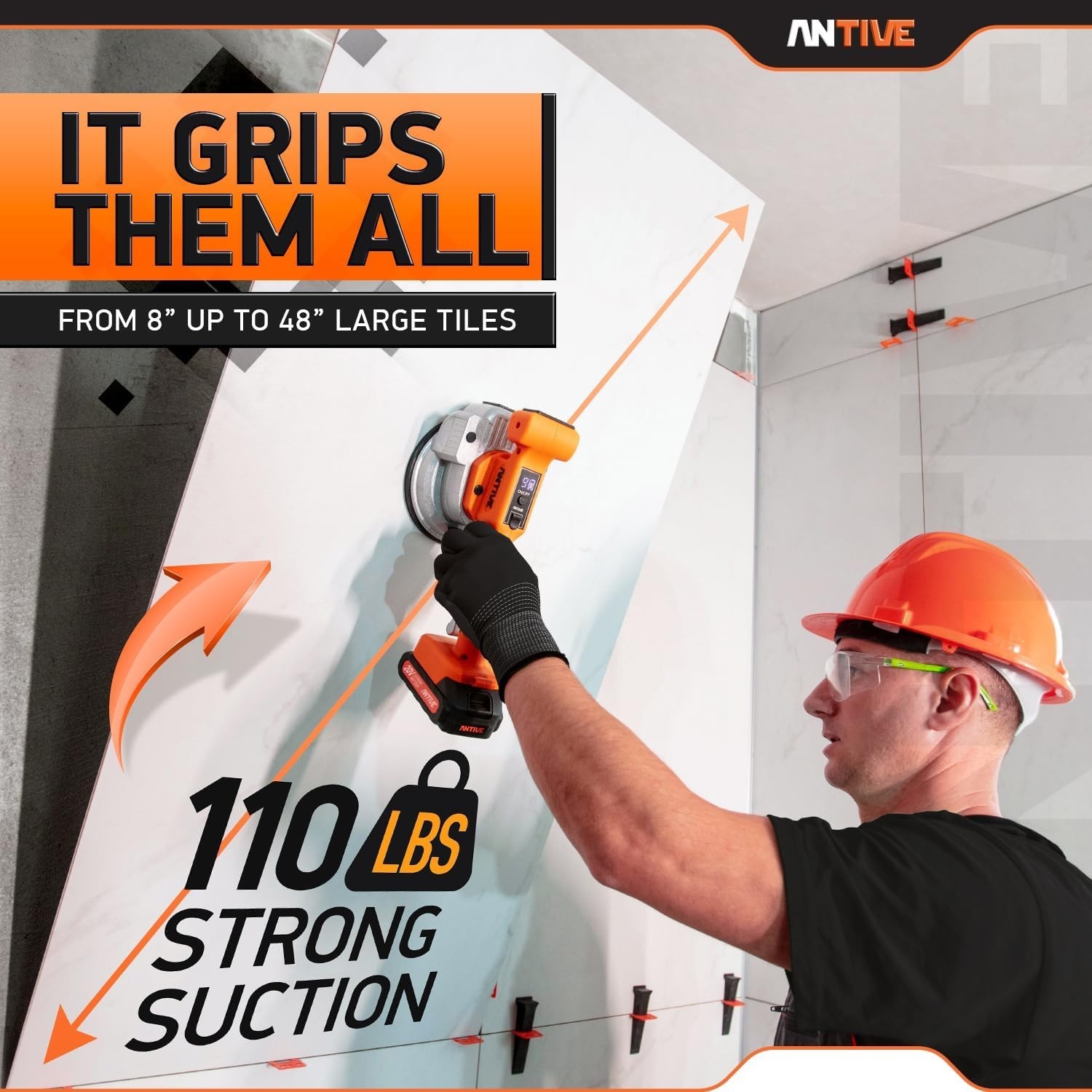 Dual Battery Tile Vibrator | Cordless Tile Installation Tool