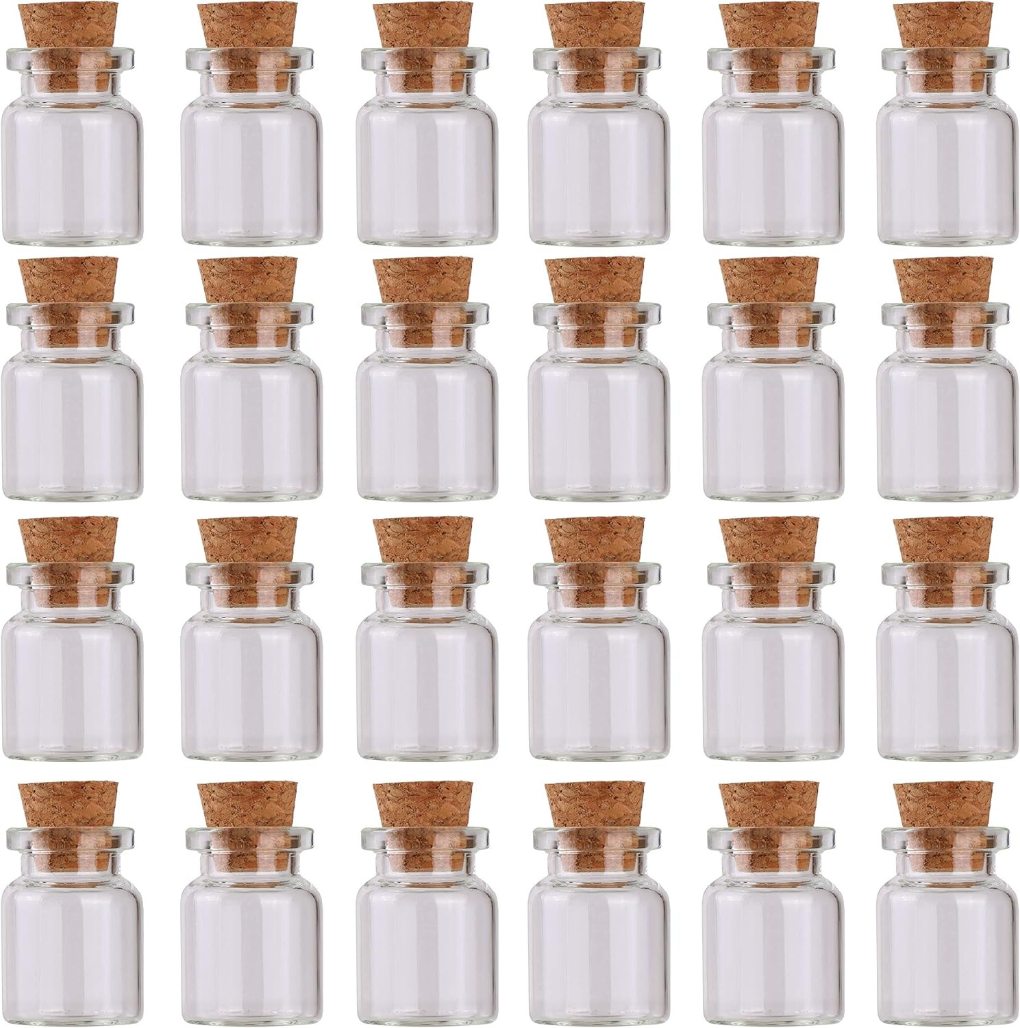 24Pcs Mini Glass Bottles with Cork Stoppers 5Ml DIY Art Crafts Storage Container