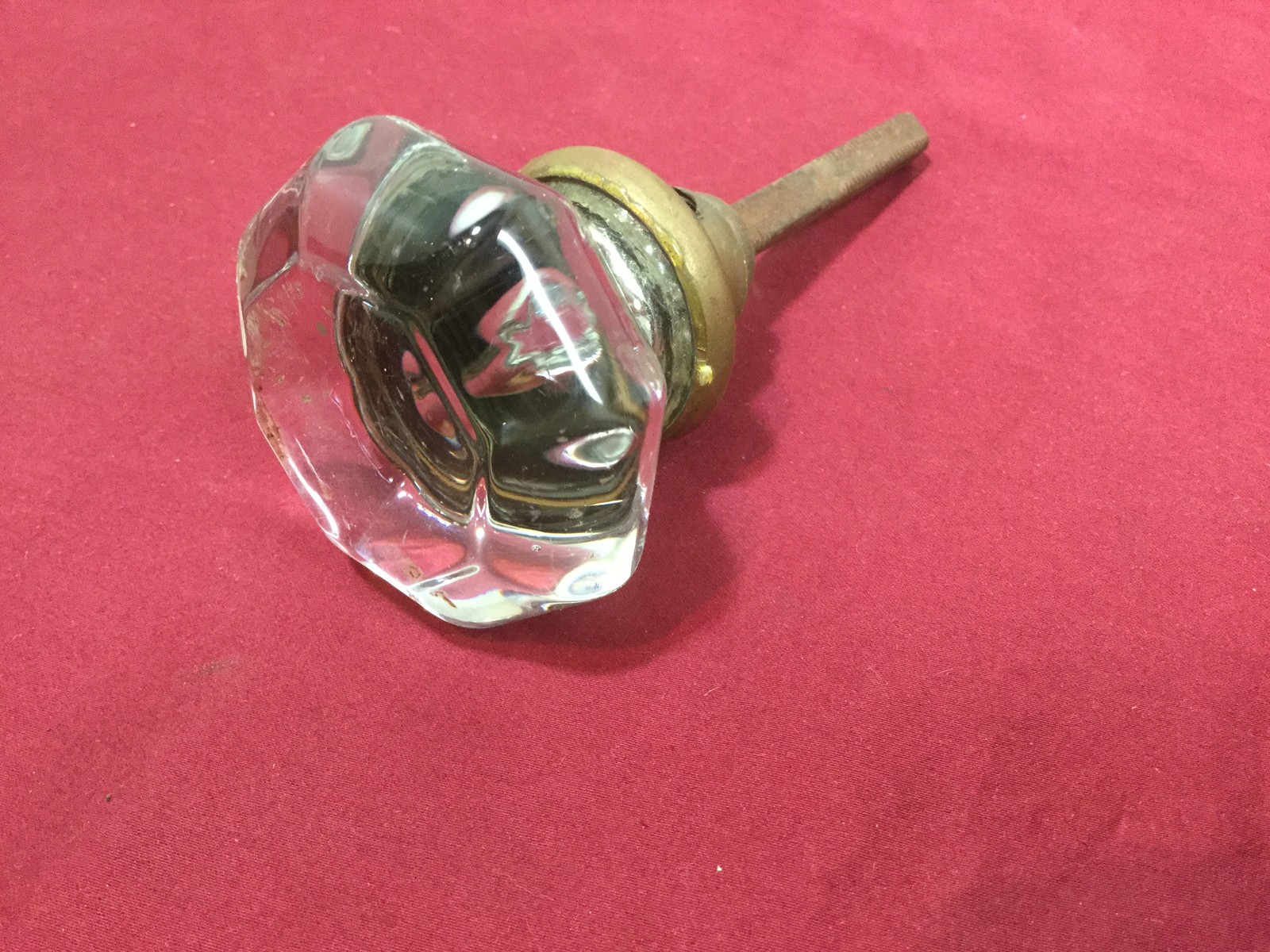 Vintage Ornamental Cut Glass Mortise Knob w/ Spindle - Locksmith