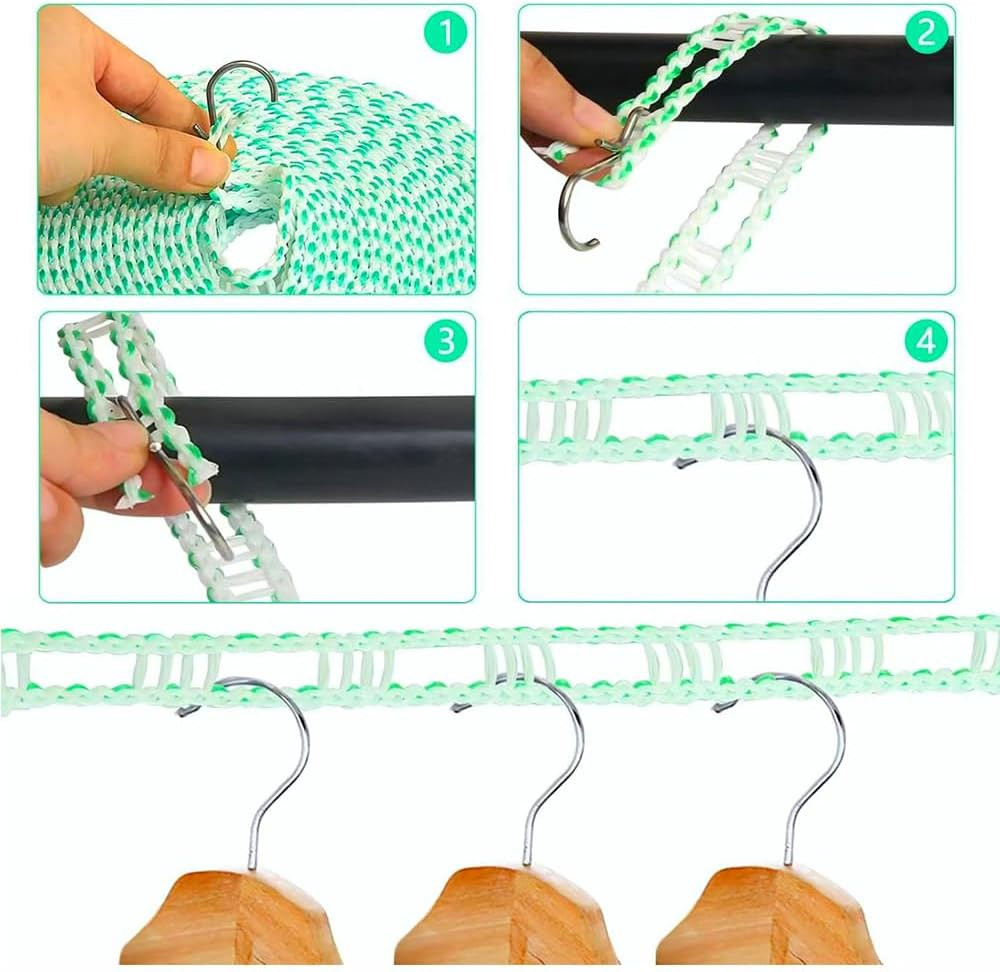 Clothesline,3 Pack Clotheslines for Outside, Adjustable Clothes Line，Windproof