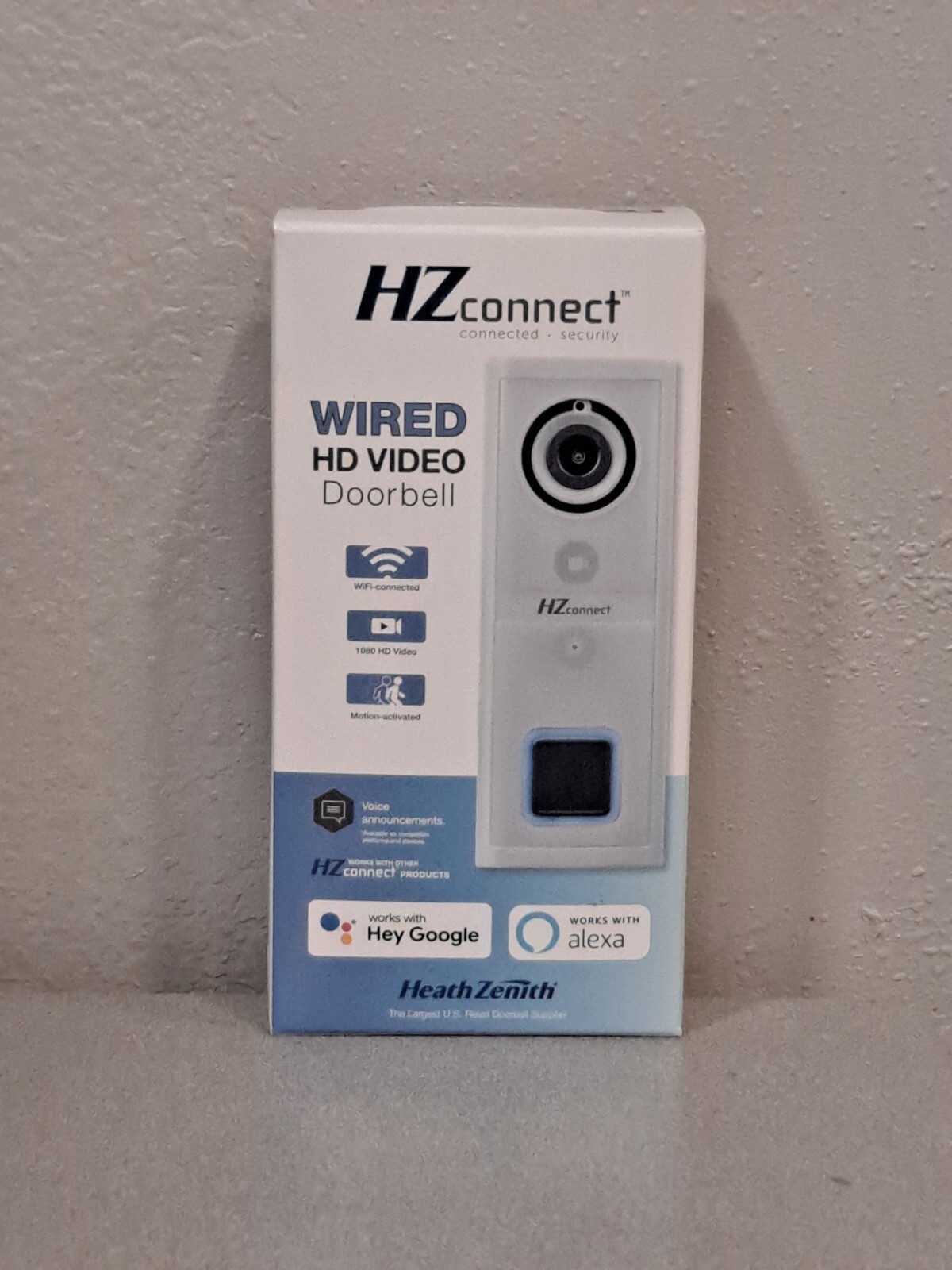 Heath-Zenith SL-9601-90 Wired HD Smart Doorbell Motion Sensor HZ Connect