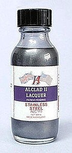 Alclad 1oz. Bottle Stainless Steel Lacquer - Hobby and Model Lacquer Paint