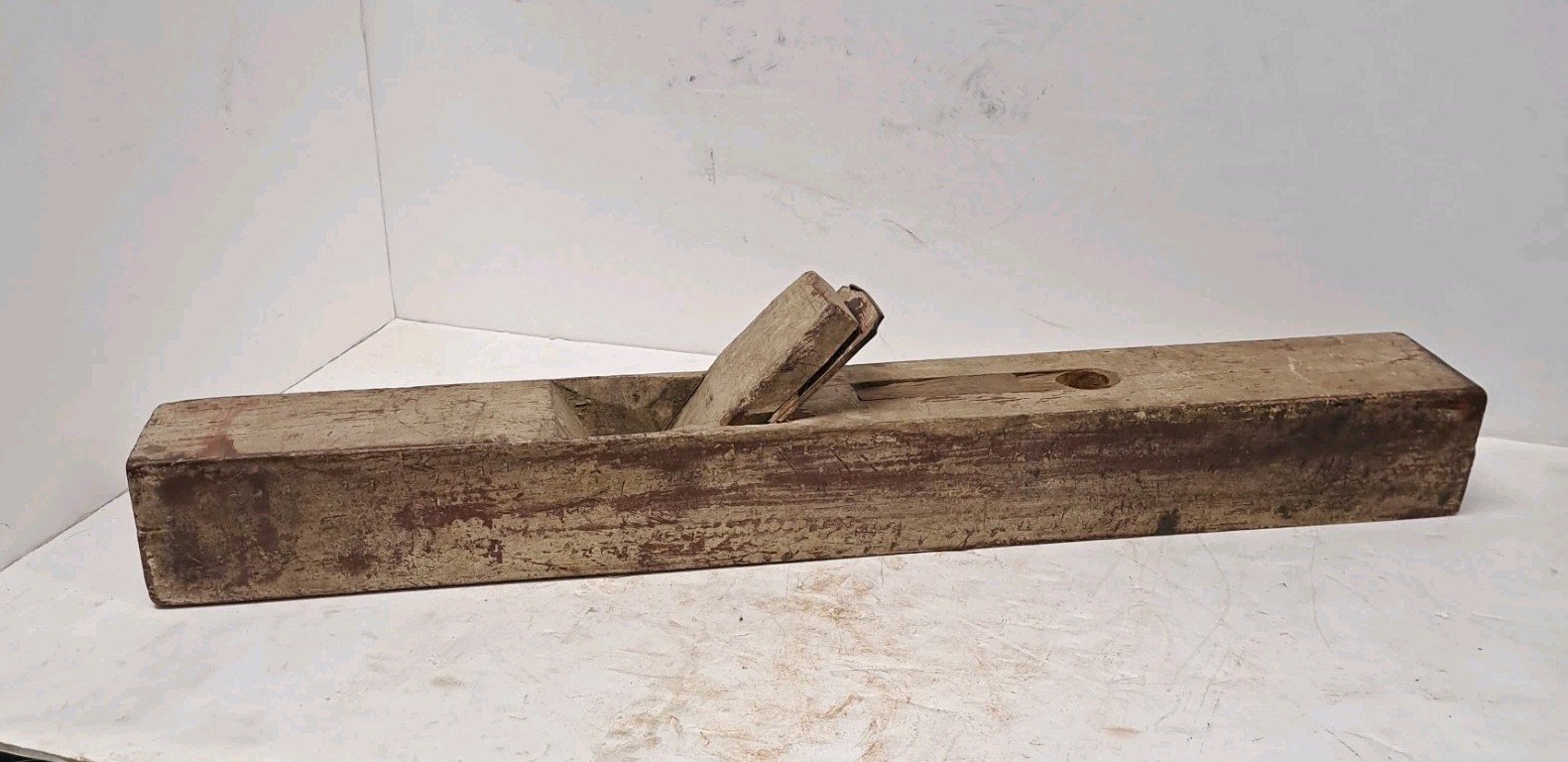 Large Vintage Antique Wooden Hand Plane 26" Casey Kitchel & Co? Auburn NY