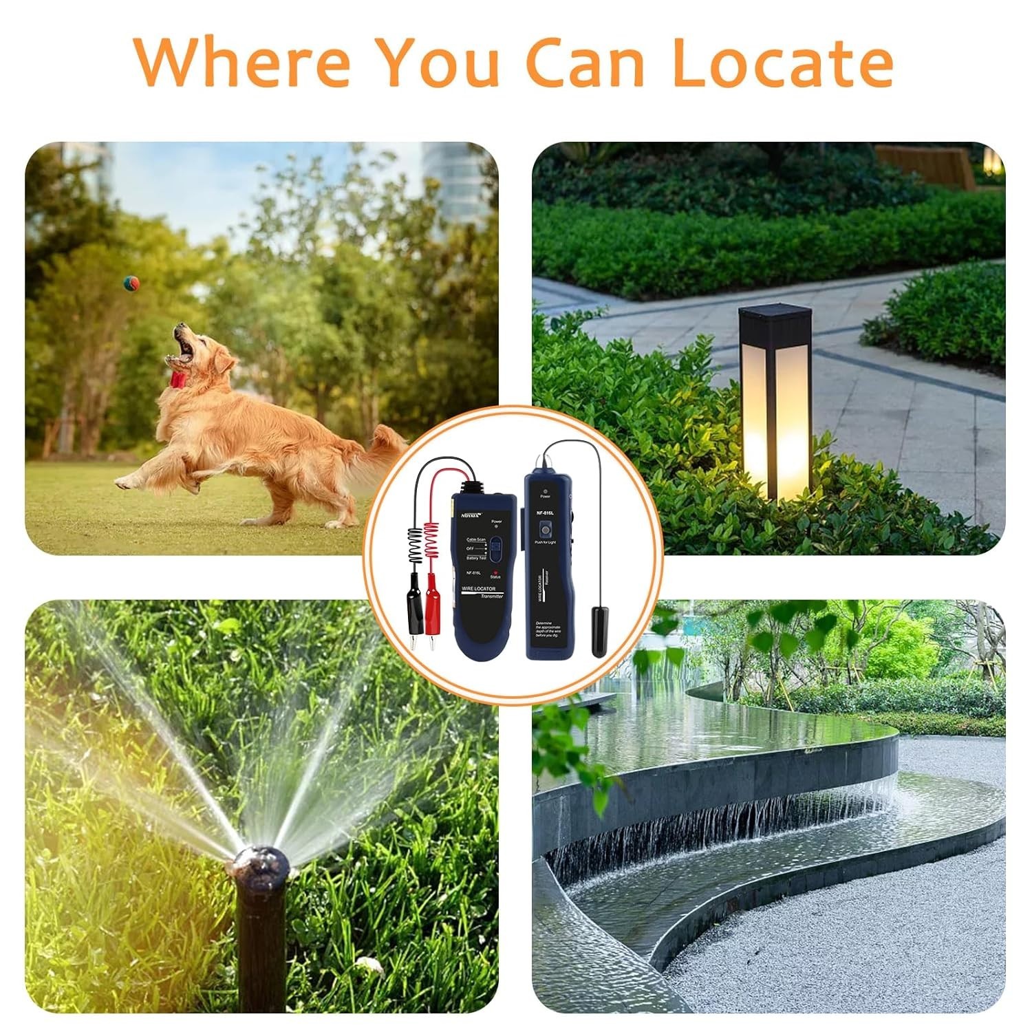 Advanced Underground Wire Locator with LED Flashlight for Precise Cable Tracking