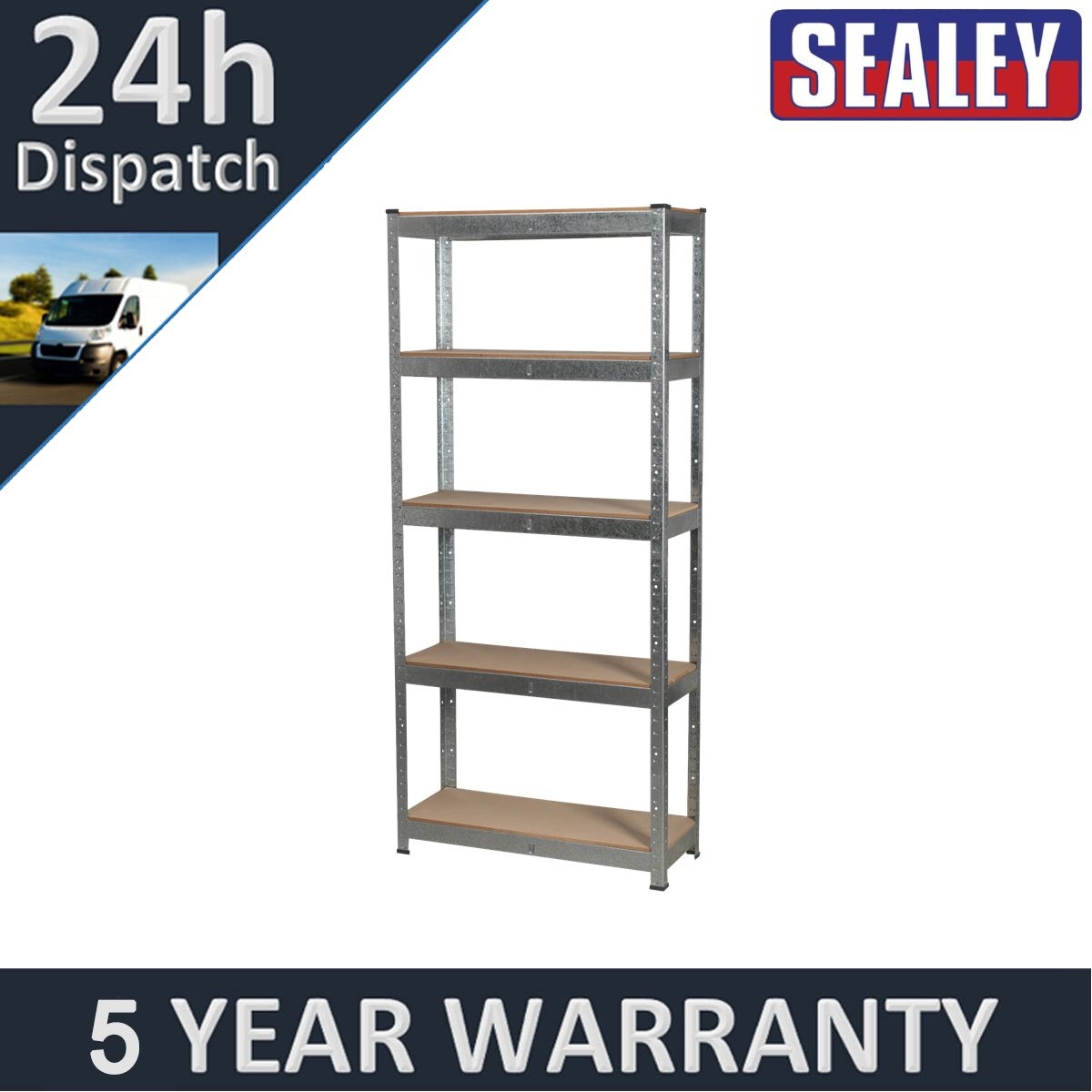Sealey Racking Unit with 5 Shelves 150kg Capacity Per Level AP6150GS