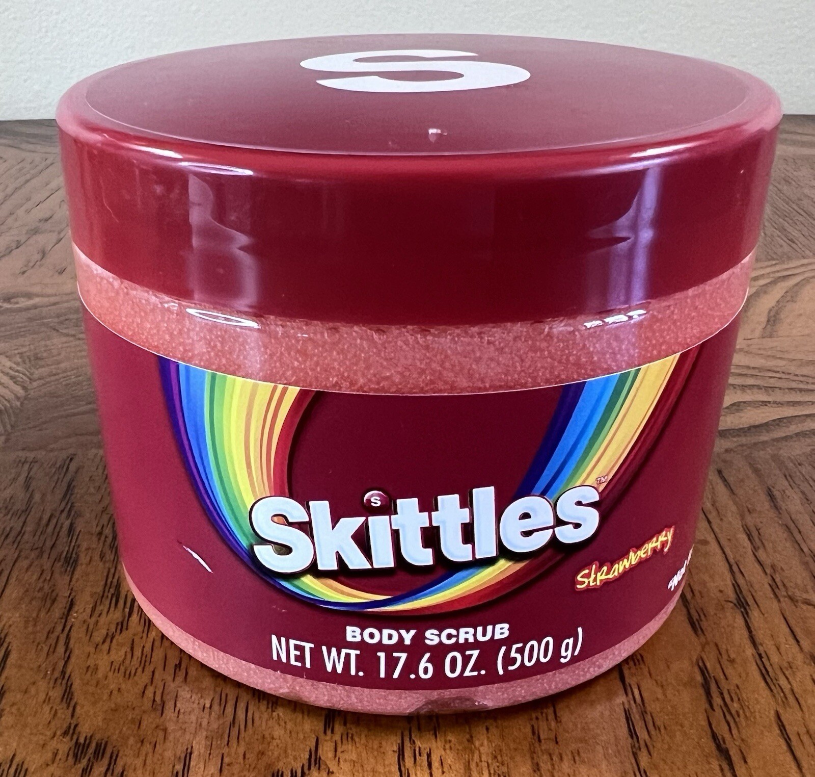 Skittles Candy Body Scrub Strawberry Scent 17.6 oz (500 gms) New Sealed