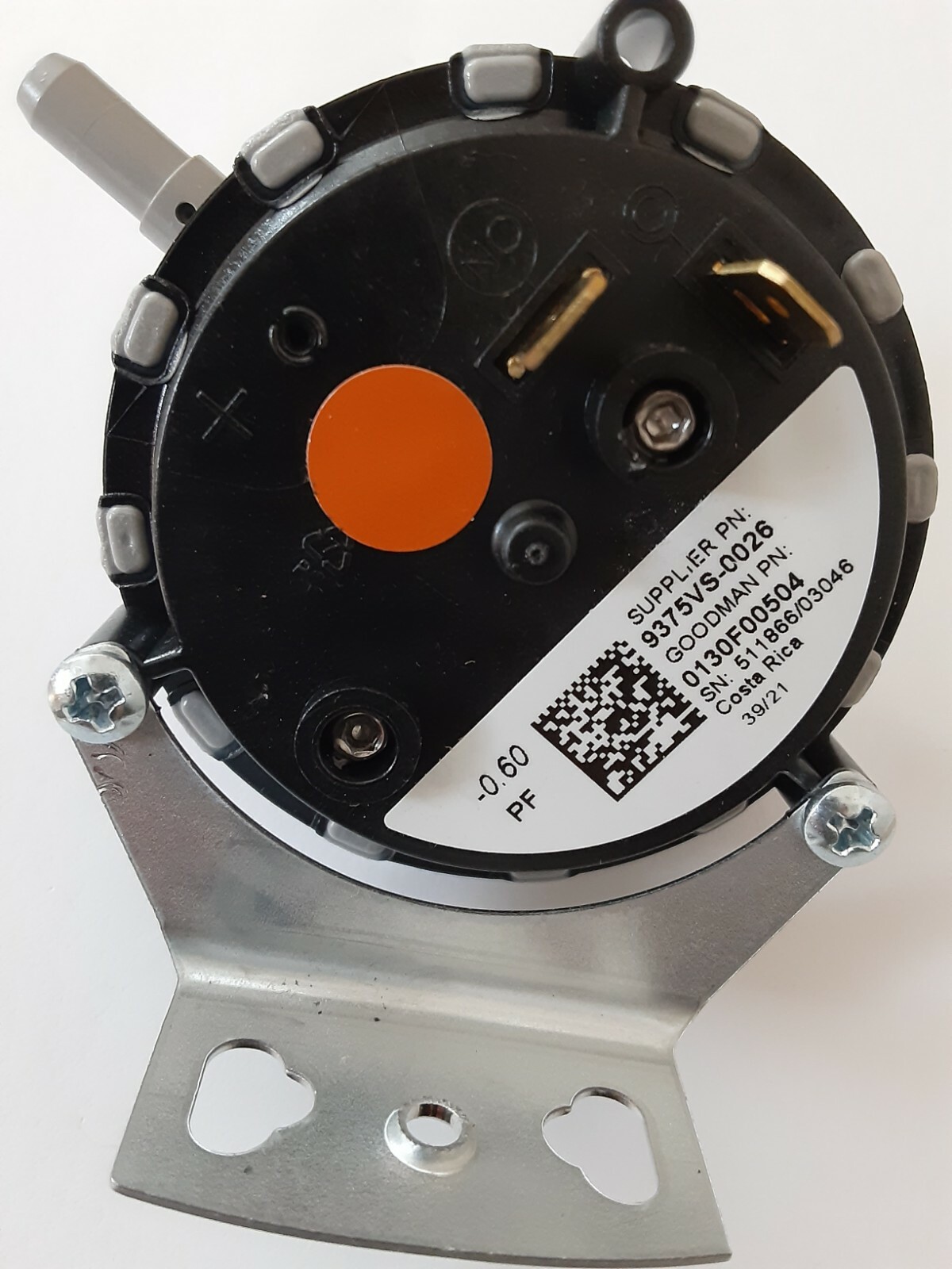 Goodman Amana 0130F00504 Gas Furnace Air Pressure Switch -0.60- Genuine OEM