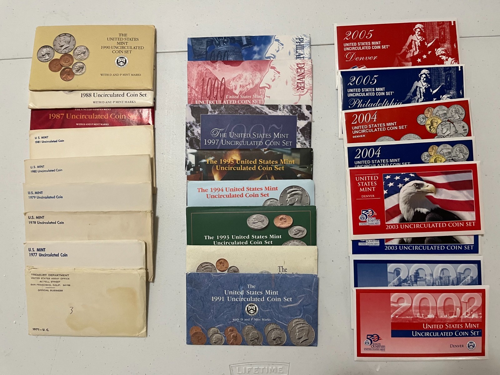 Large Lot of 20 U S Uncirculated Mint Sets - All different from 1971  to 2005