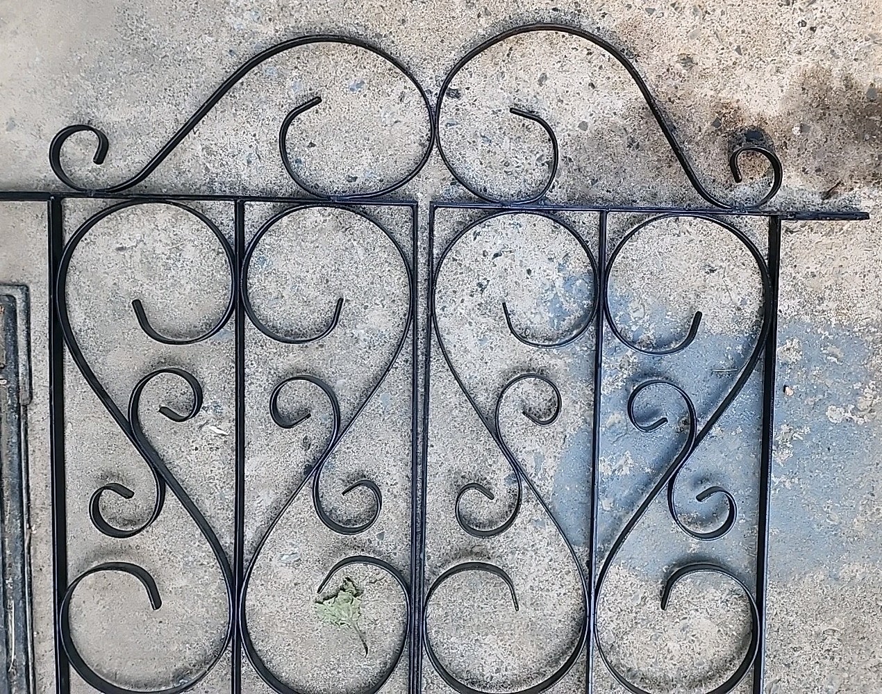 Vintage 1890s Wrought Iron Heart-shaped Design Swinging Doors For Entryways