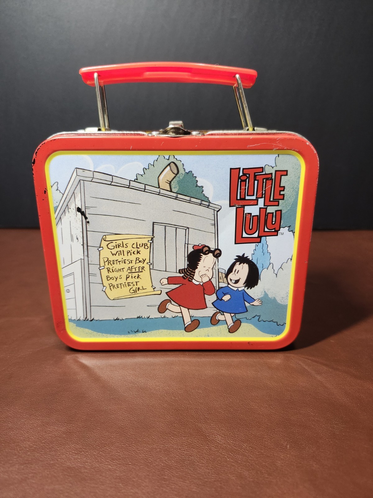 1997 Little Lulu Metal Lunchbox Cartoon Character Red Handle Collectible