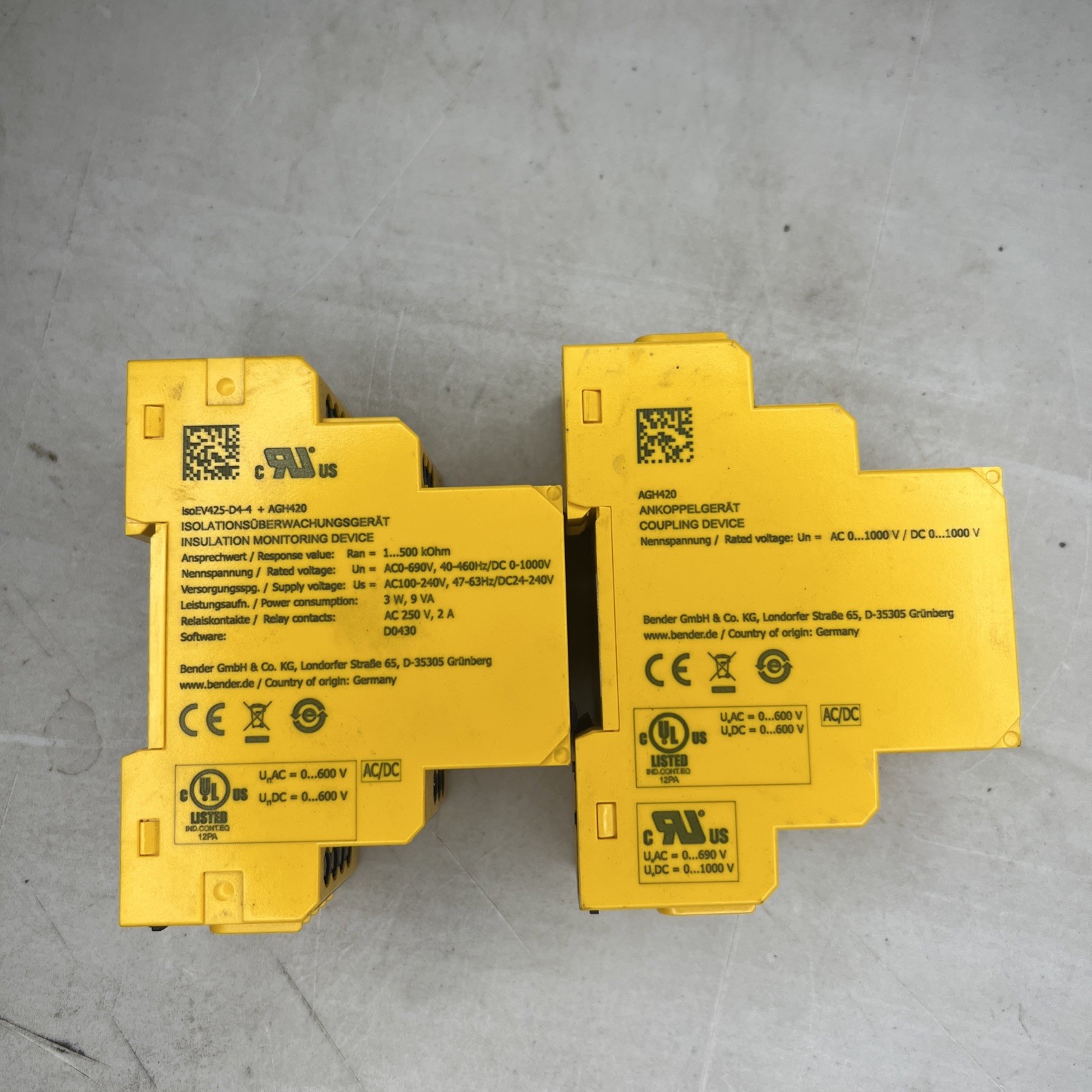 Bender ISOEV425-D4-4 Isometer With Coupling Device AGH420