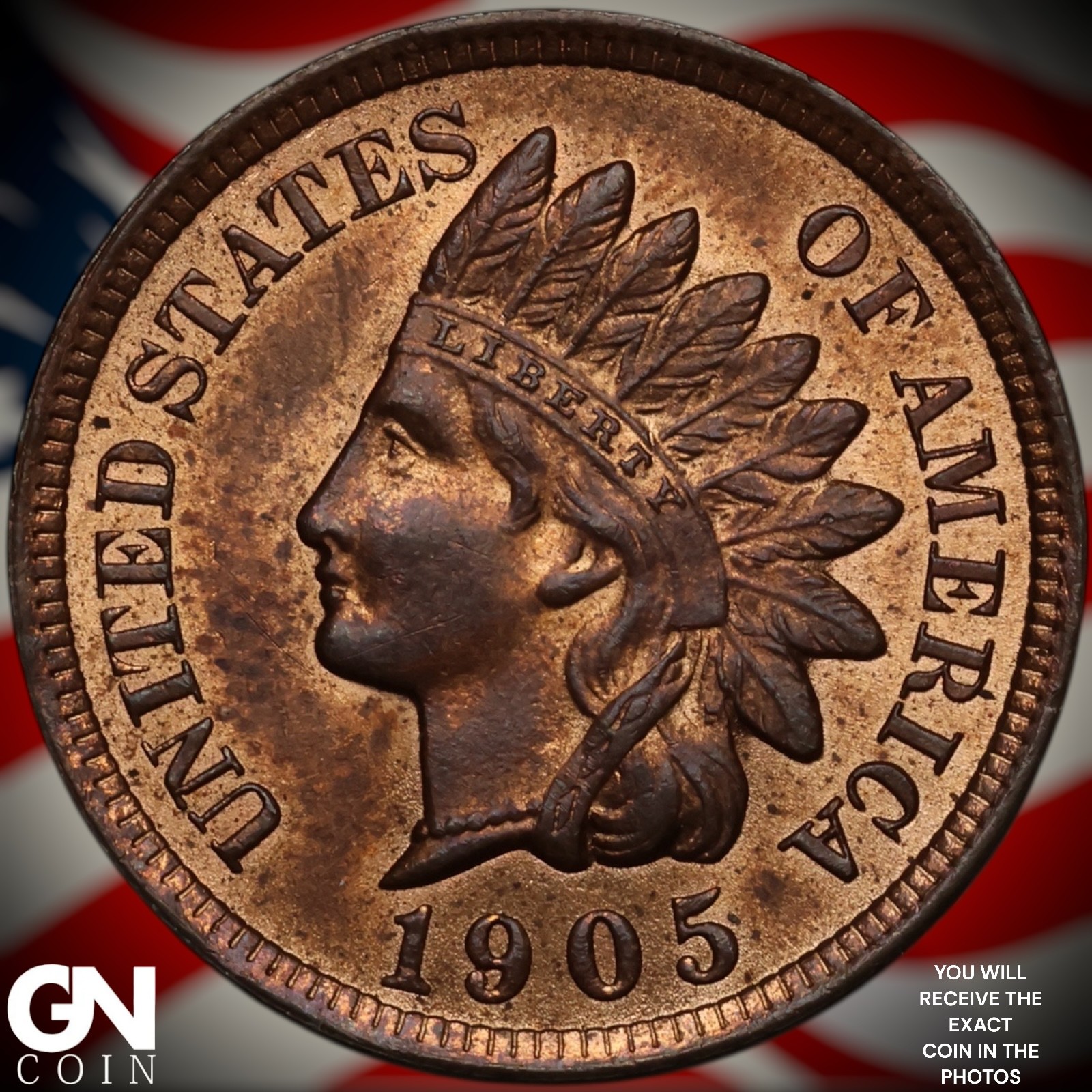 1905 Indian Head Cent Penny A4443