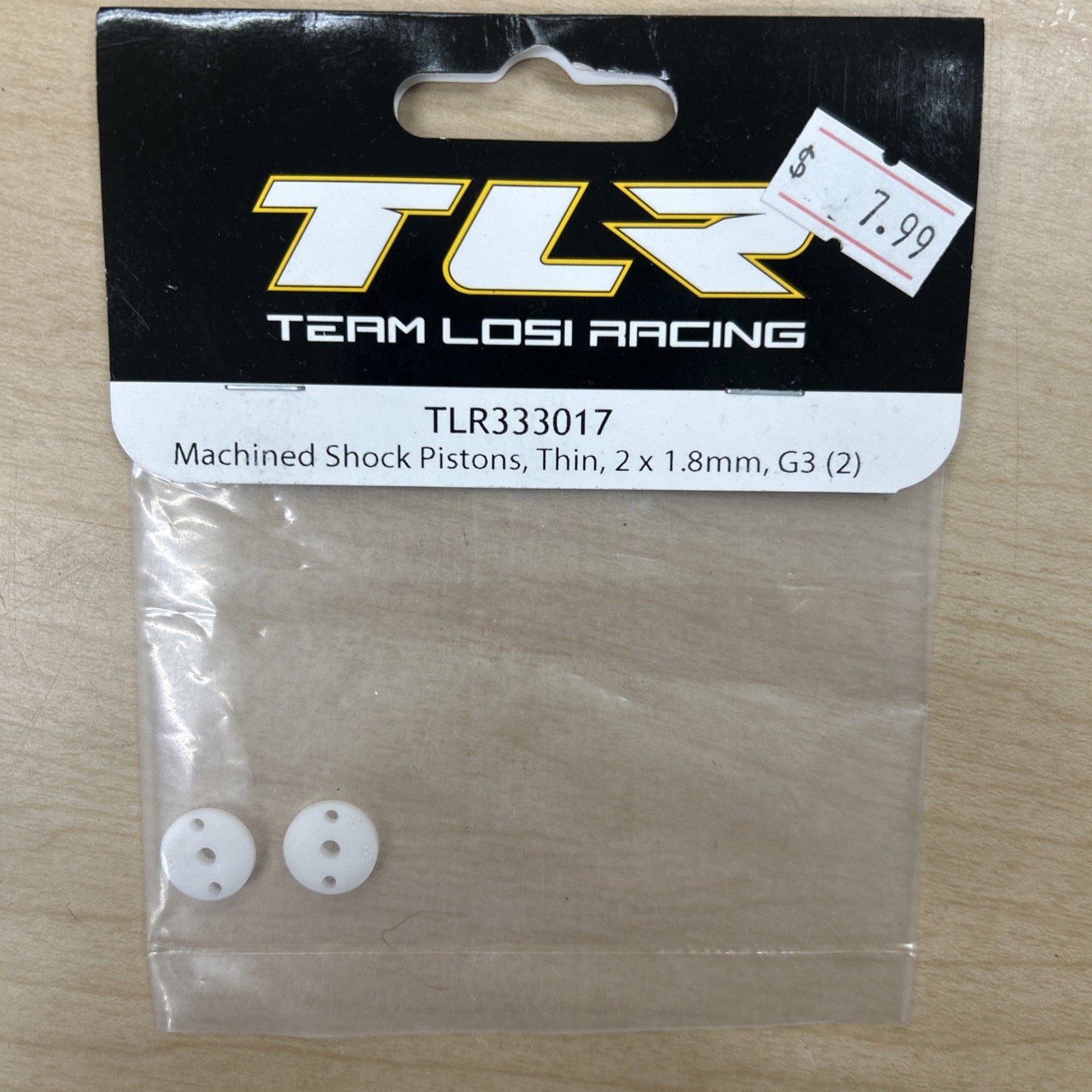 MACHINED SHOCK PISTONS, THIN, 2 X 1.8MM, G3 (2) TLR
