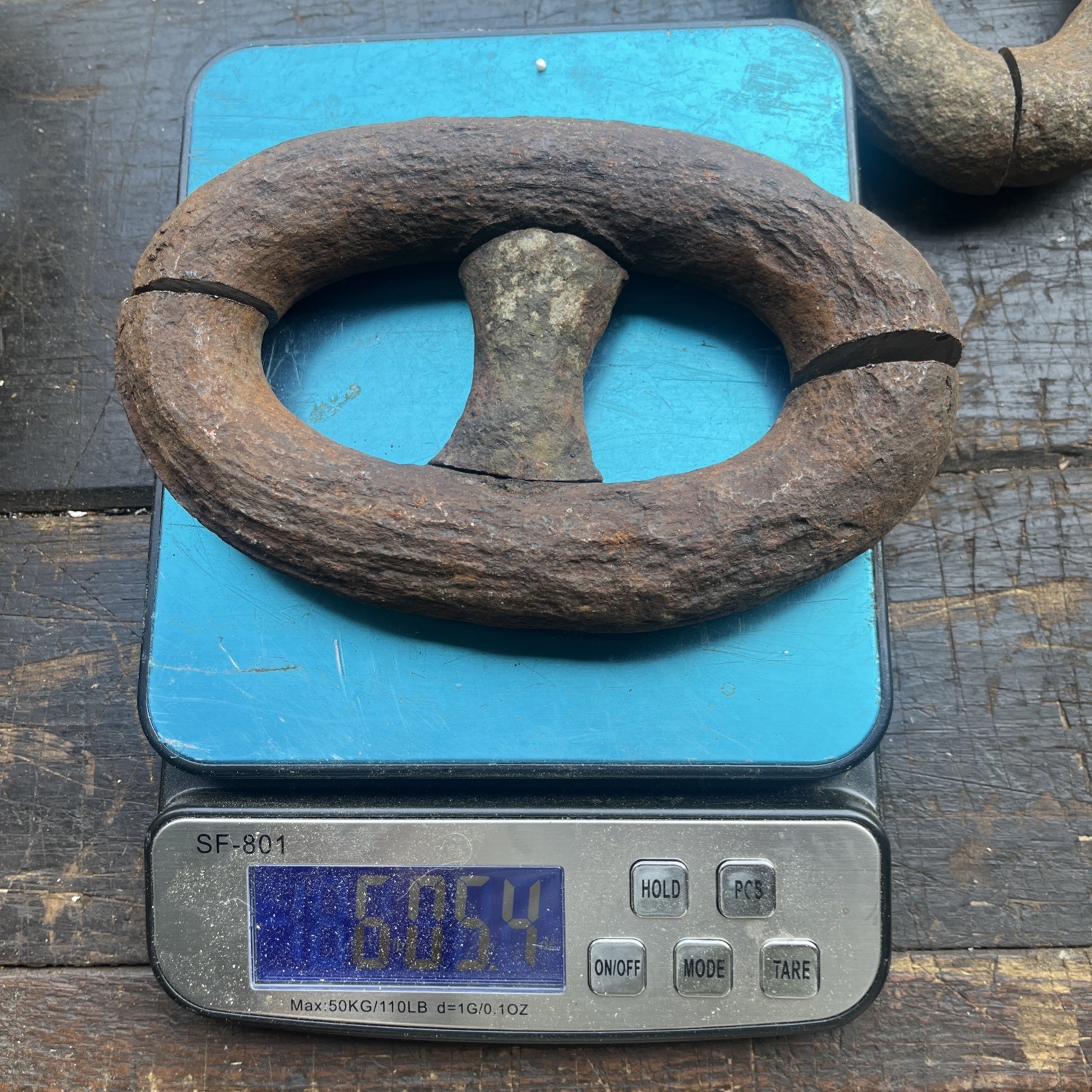 1 Single Link Vintage Wrought Iron Anchor Chain Blacksmith Knife Maker