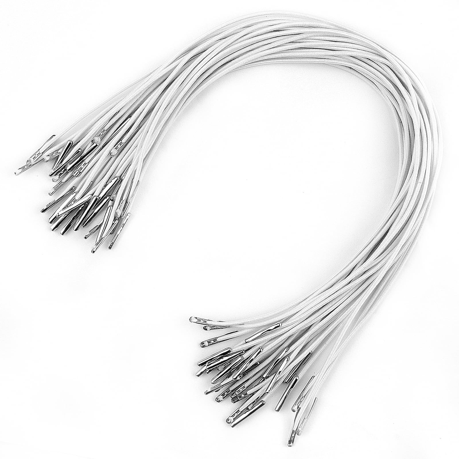 30pcs Soft Stretch Band Mask Lanyard Strings 11.8Inch Elastic Cords White