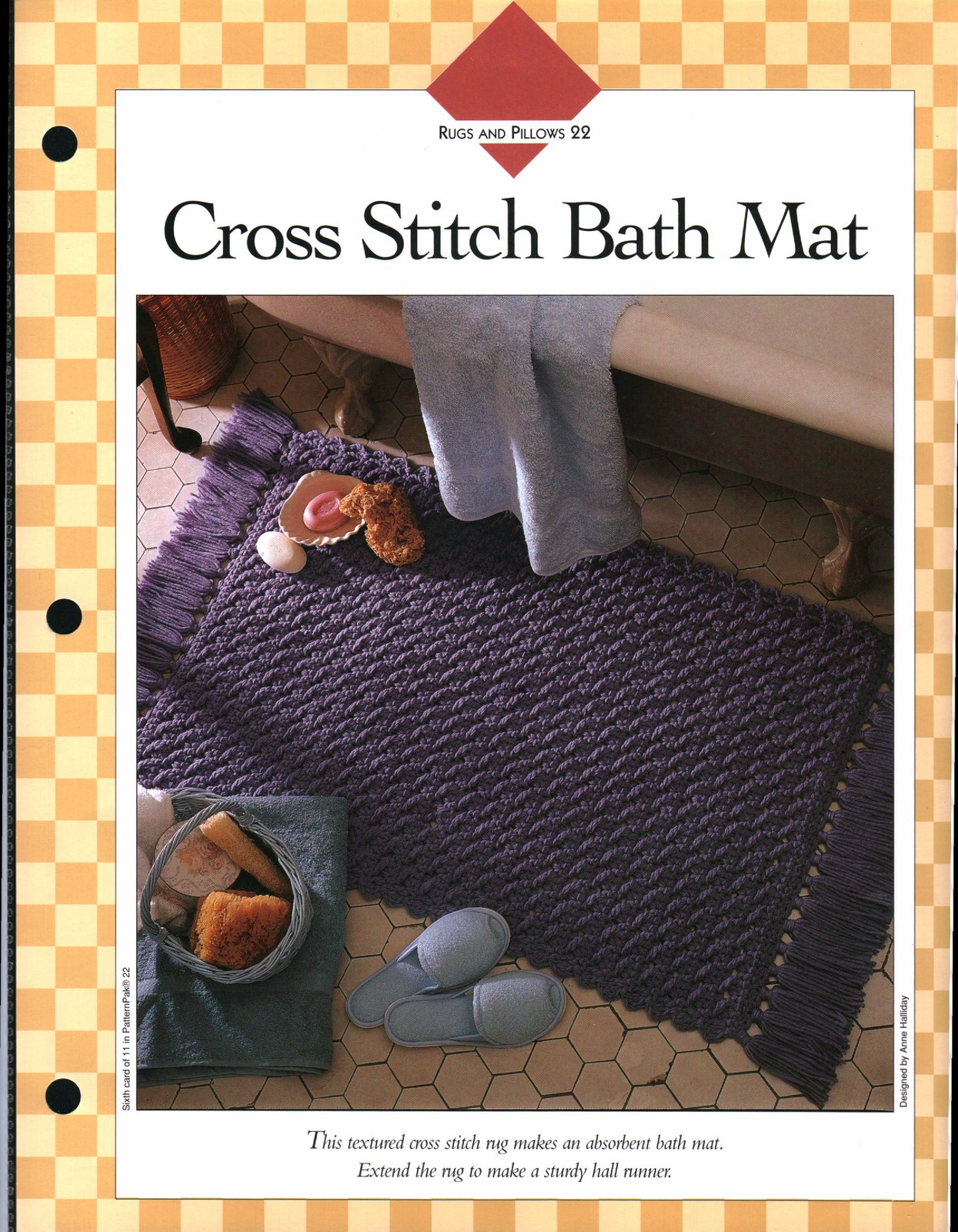 Cross Stitch Bath Mat - Rugs & Pillows 22 | Vanna Crochet Faves 85220-F