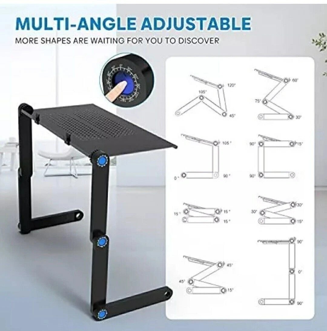 Foldable 360° Adjustable Laptop Table Stand Lap Sofa Bed Tray PC Notebook Desk