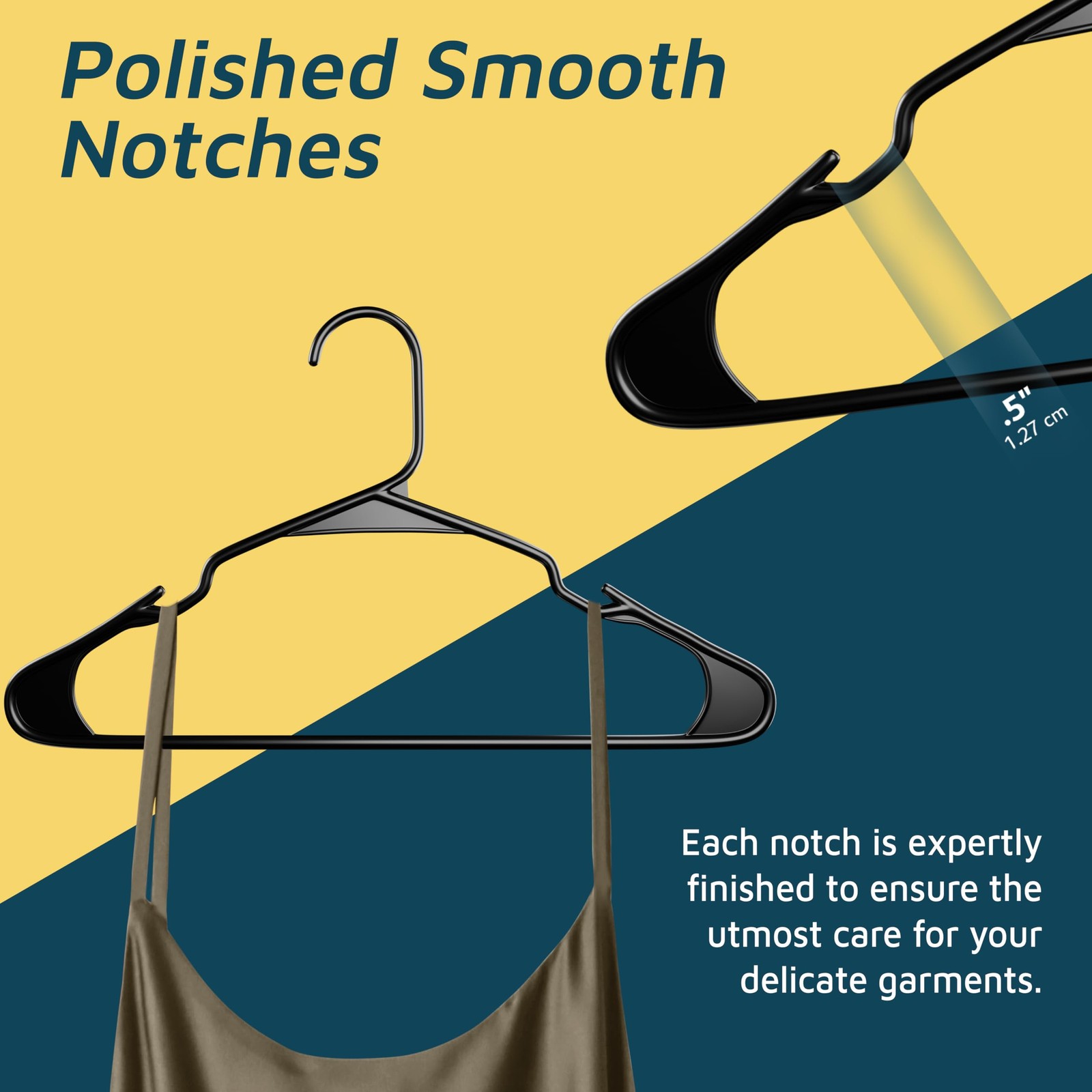 50 PCS Black Plastic Clothes Hanger Set Versatile Slim Space-Saving Non-Slip