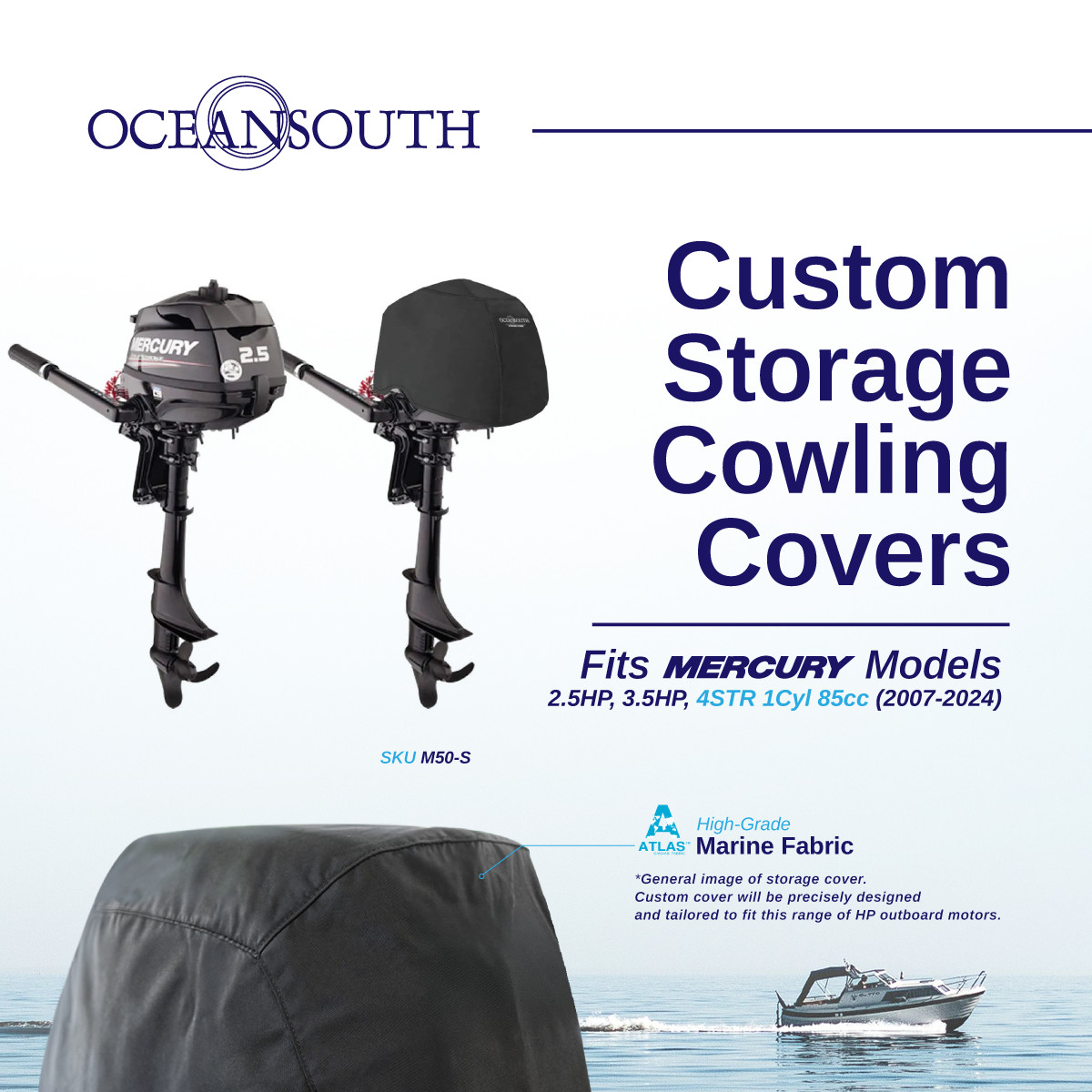 Oceansouth Cowling Cover for Mercury 4 Stroke 1 CYL 85CC