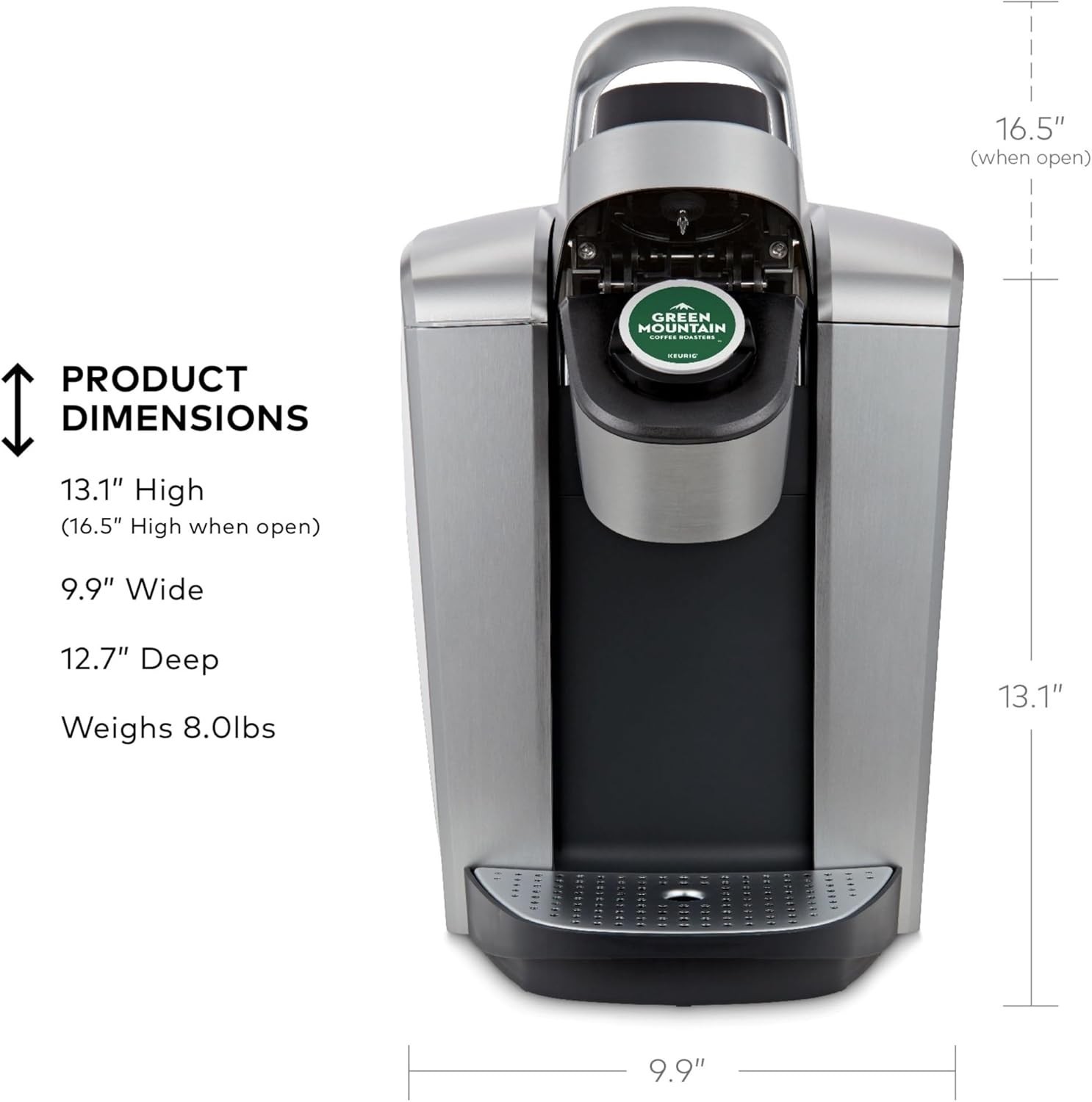 Keurig K-Elite Single Serve Coffee Maker with Temperature Control- Brushed Slate