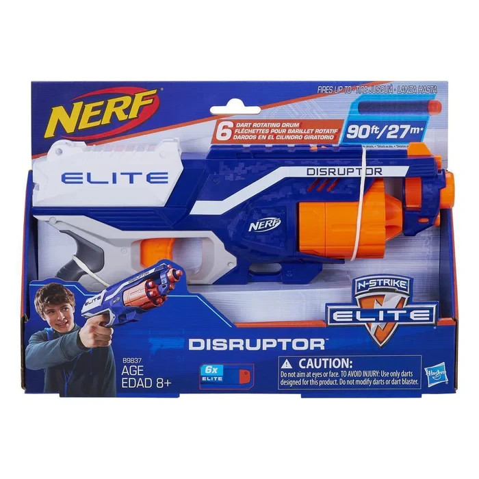 Nerf N-Strike Elite Disruptor Blaster Blue Slam Fire Dart Gun Toy Hasbro