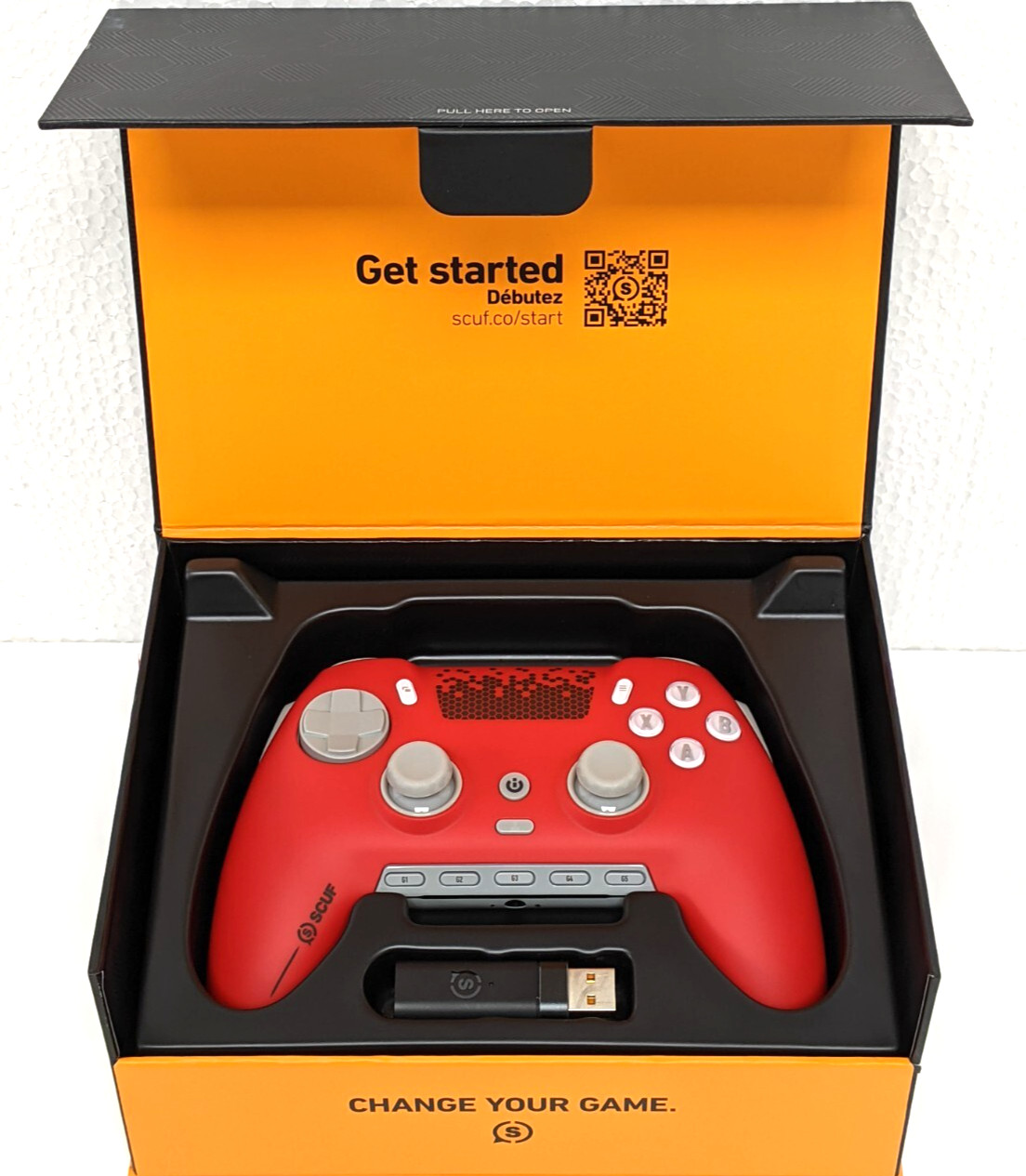 SCUF Envision Pro Wireless Controller  for PC Only Gray Faceplate Red