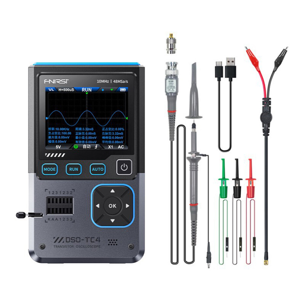 FNIRSI DSO-TC4 Oscilloscope Transistor Tester Signal Generator Multimeter 10MHz