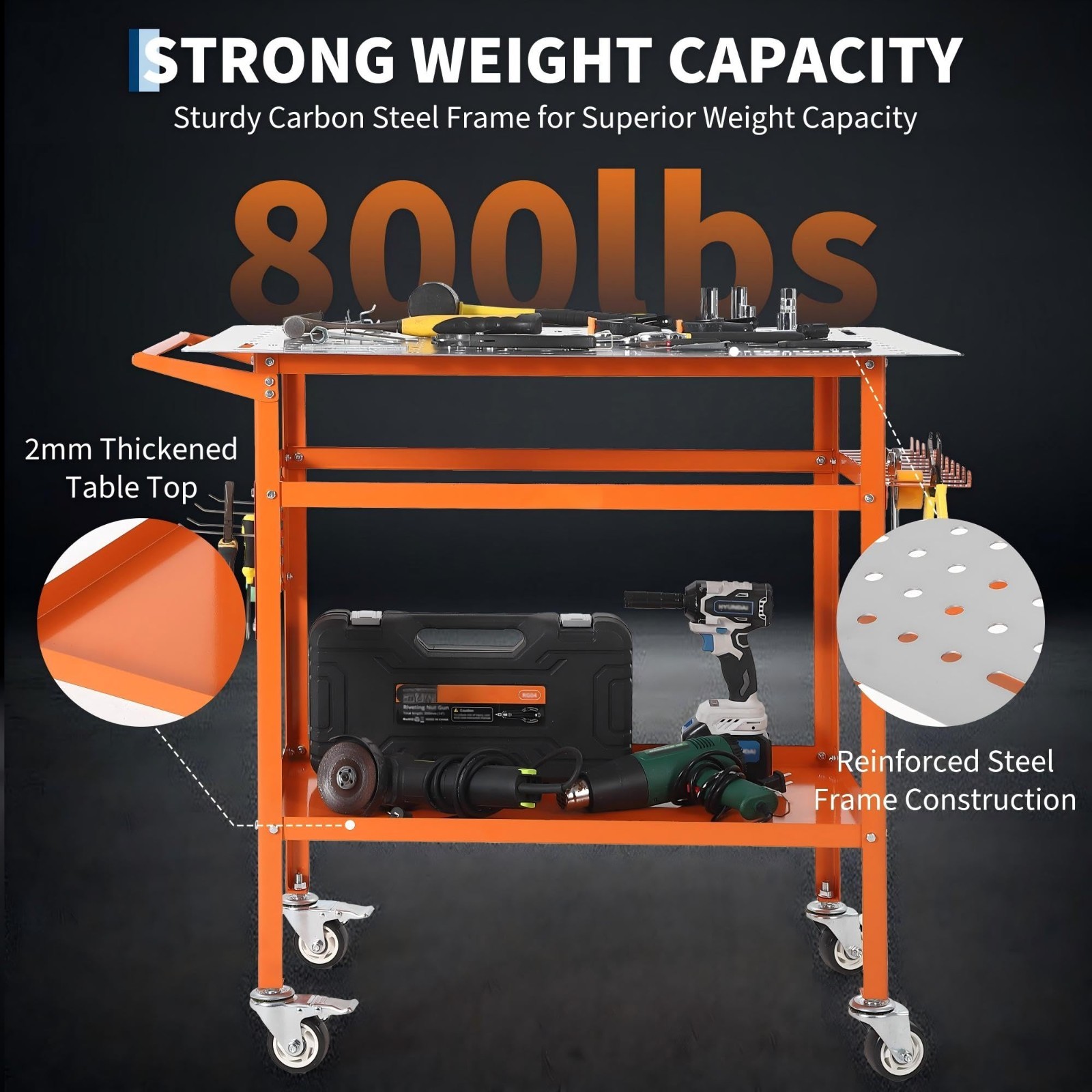 Welding Table 36"x24" Welding Table with 800LBS Static Weight Capacity w/Wheels