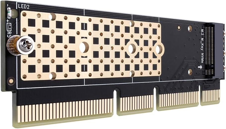 For M.2 NVME (M-Key) SSD to PCIE 3.0 X16 Expansion Card Adapter with Heat Sink