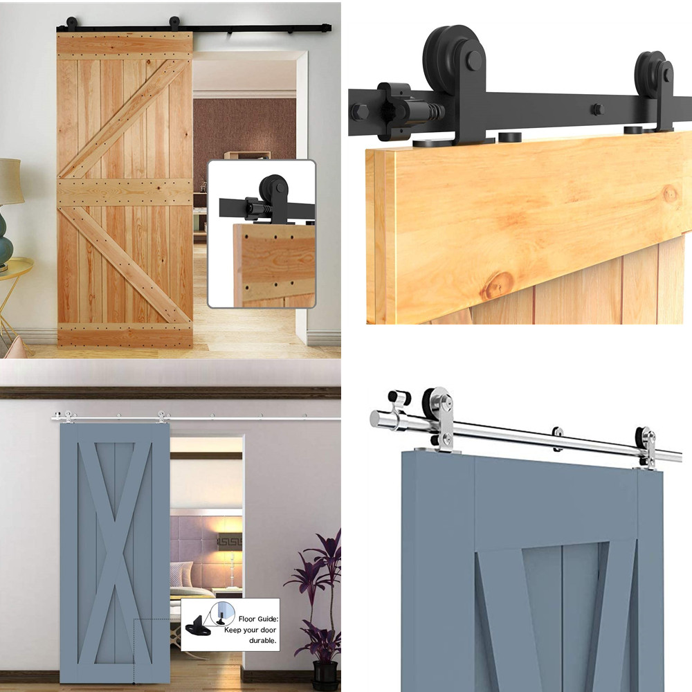 5-14FT Sliding Barn Door Hardware Closet Track Kit for Single/Double/Bypass Door
