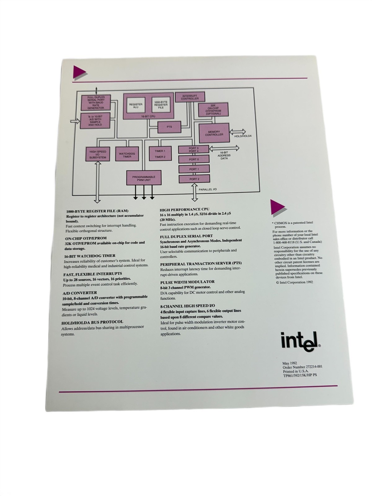 Intel 1994 MCS-96 / 186 / MCS-51 AP Builder Software Literature Borchure