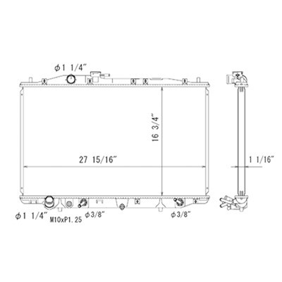 RADIATOR; 3.7 LITER V6; AUTOMATIC TRANSMISSION; PLASTIC AND ALUMINUM